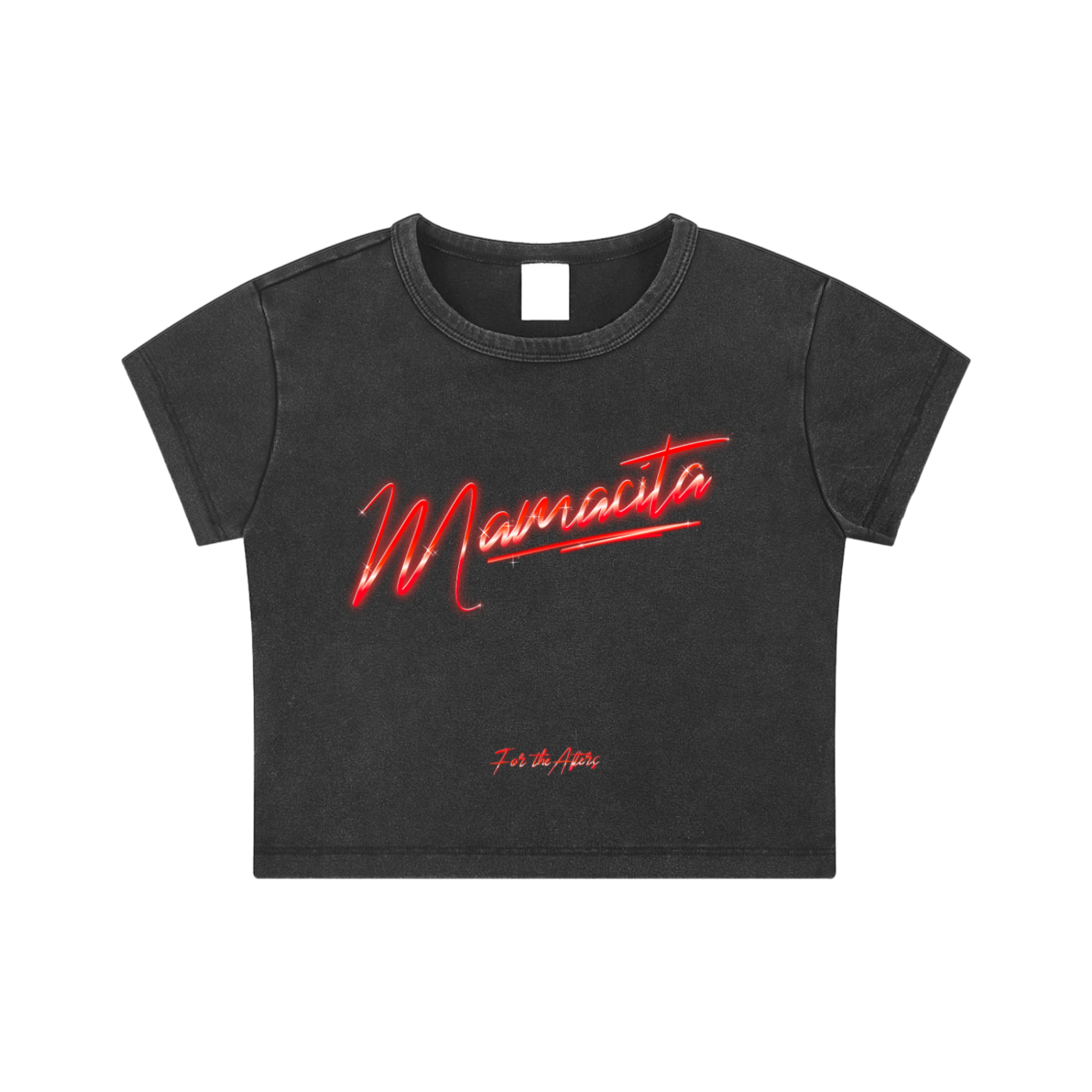 Mamacita | Snow Washed Crop Top Baby Tee