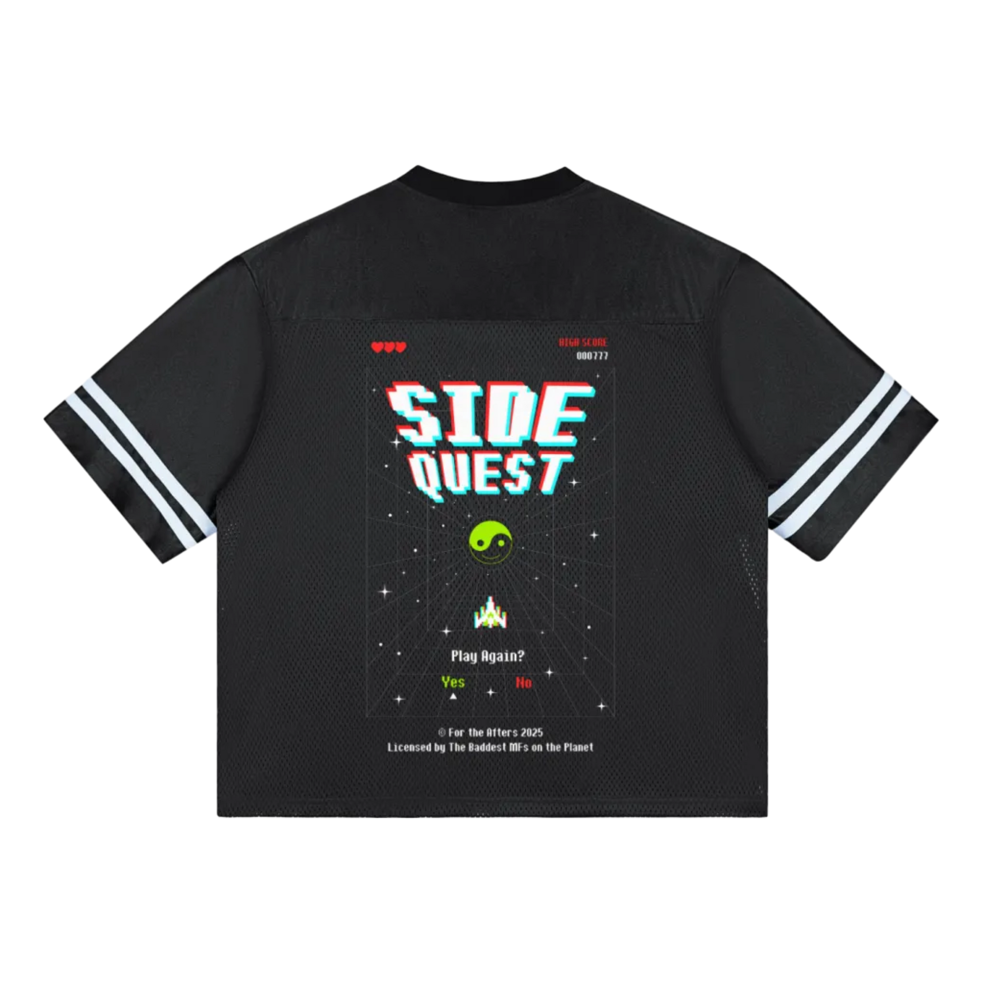 Side Quest | Taped Mesh T-Shirt (Black)