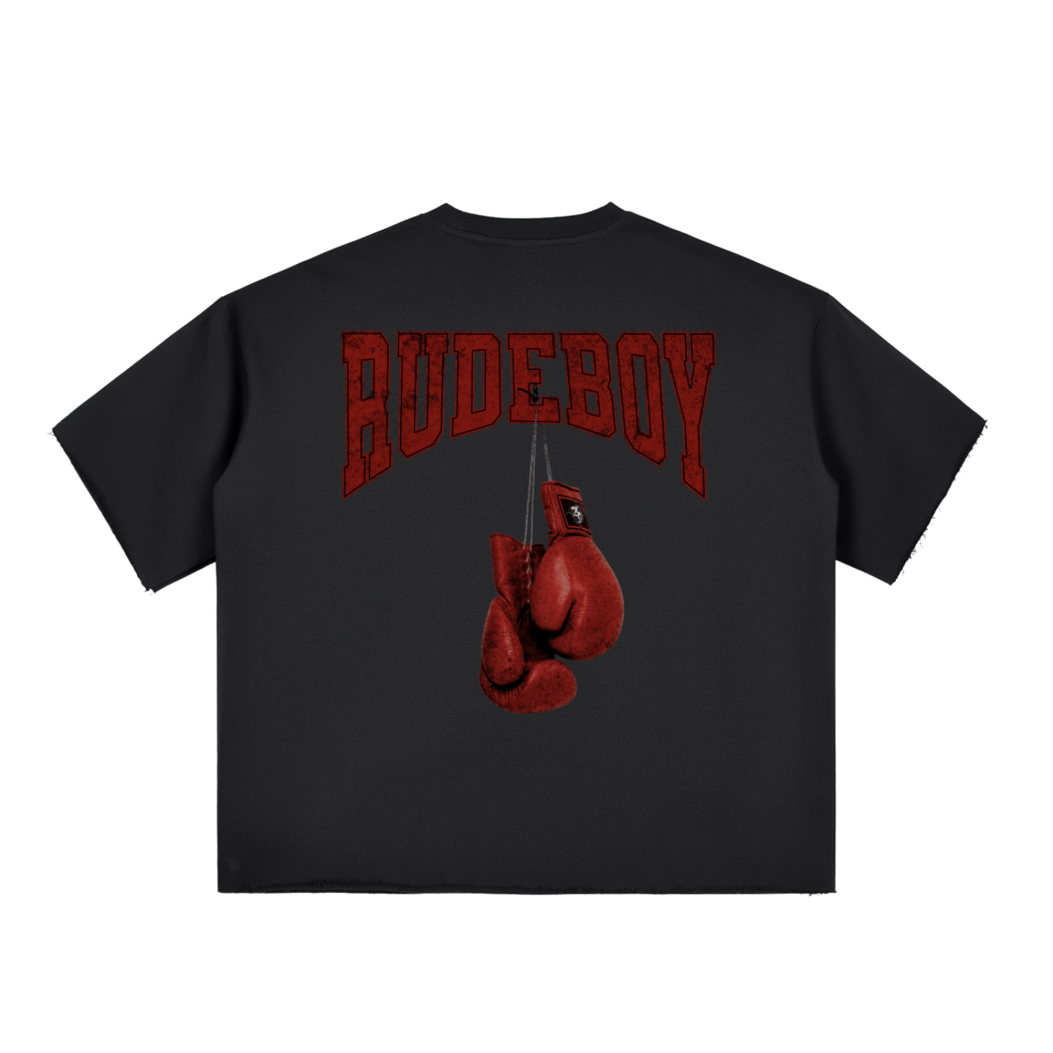 Rocky Rudeboy | Boxy Half-Sleeve Raw-Edge T-Shirt