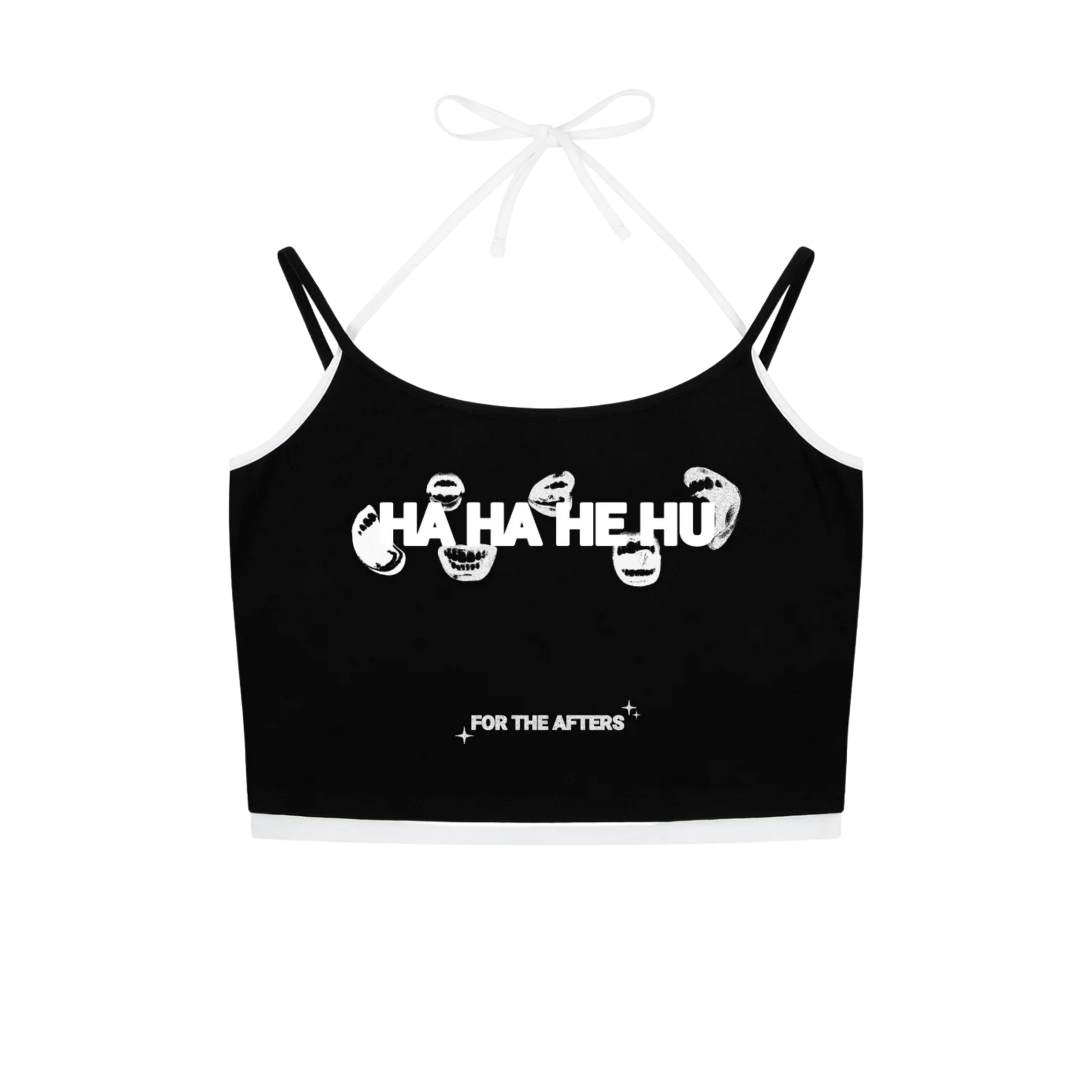 Ha Ha He Hu | Contrast Binding Halter Tank Top
