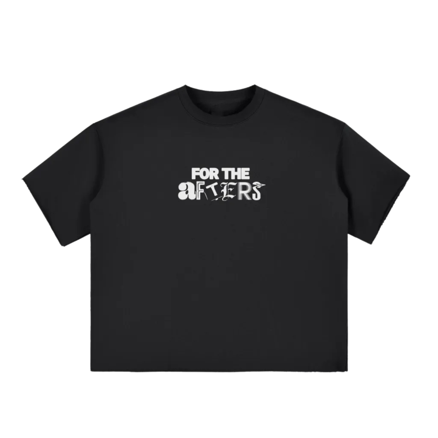 Keep Raves Weird | Boxy Half-Sleeve Raw-Edge T-Shirt