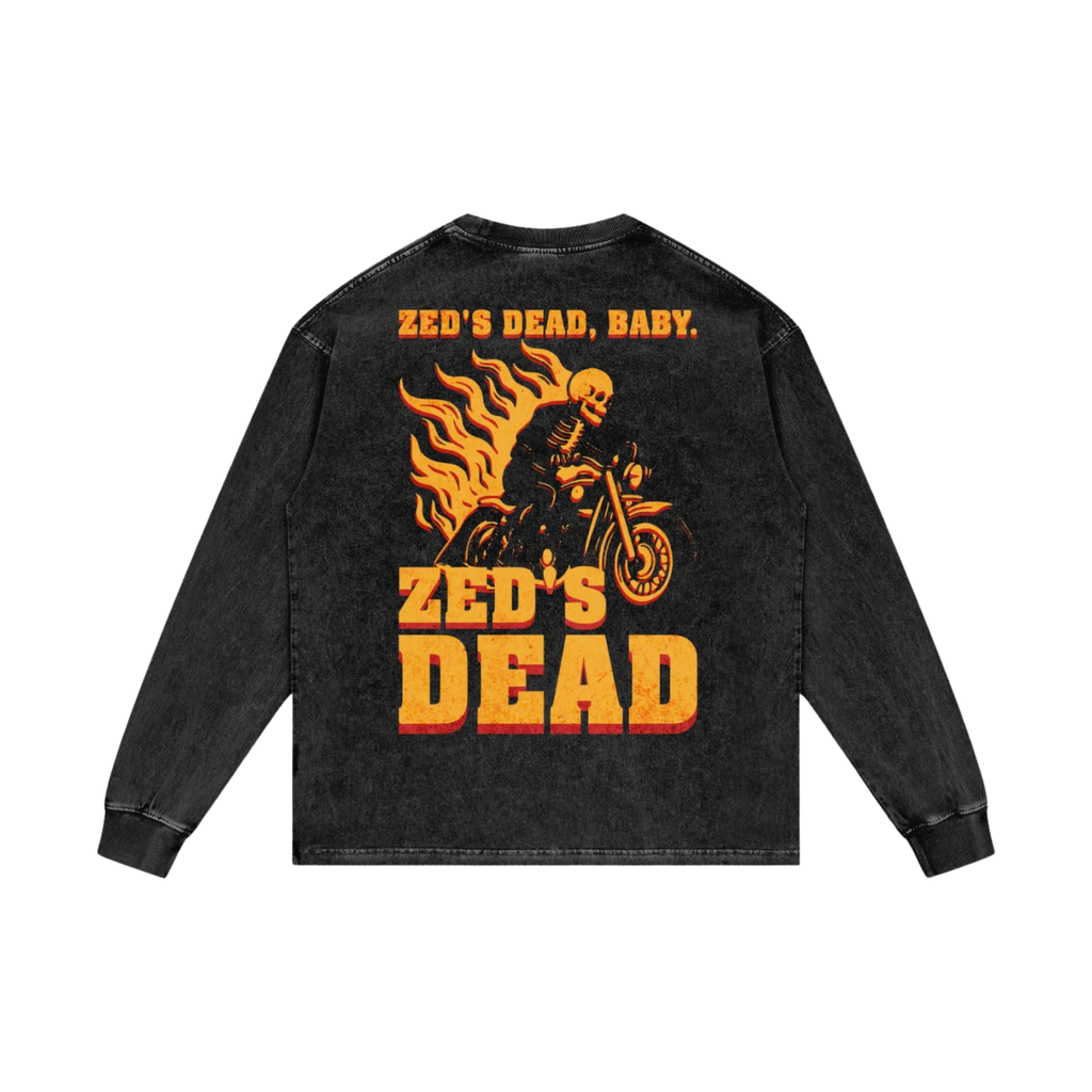 Who's Zed? | Acid Wash Long Sleeve T-Shirt