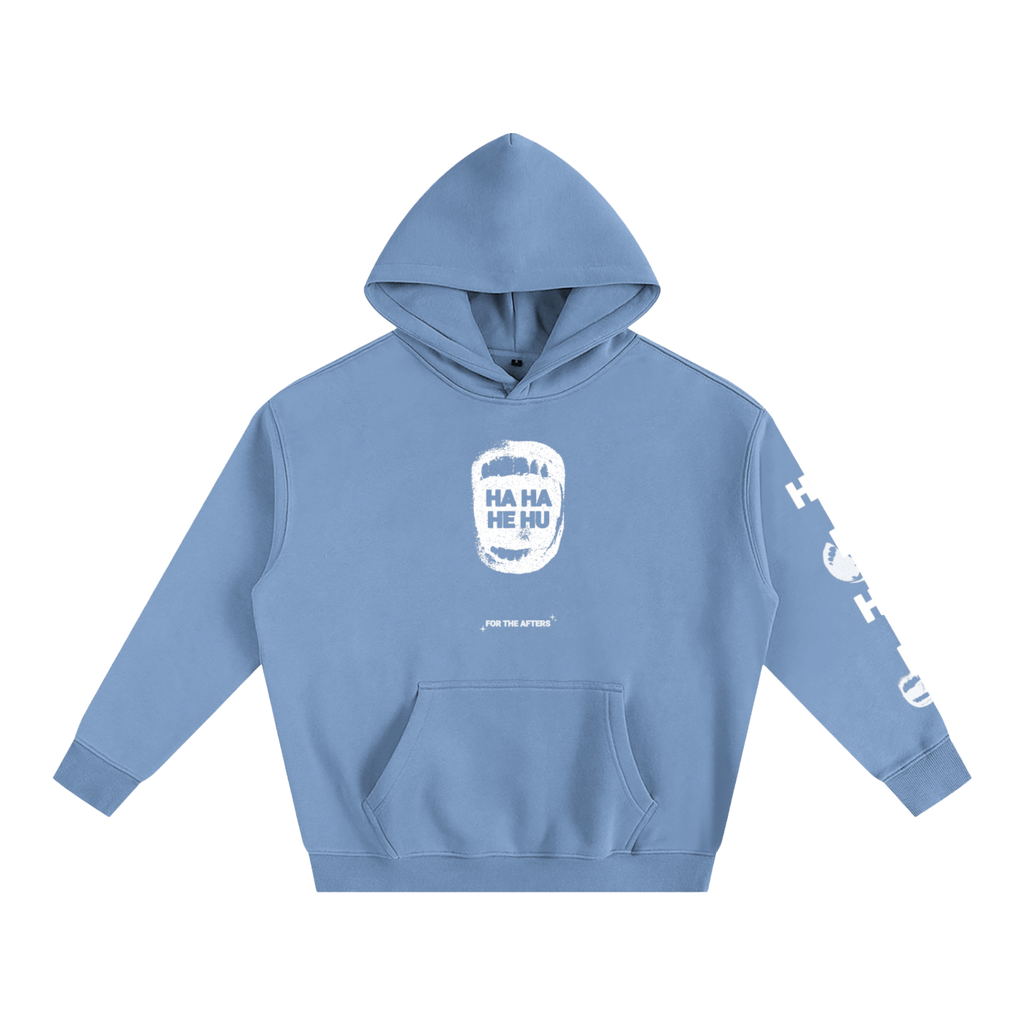 Ha Ha He Hoodie | Hoodie oversize en polaire imprimé sur la manche