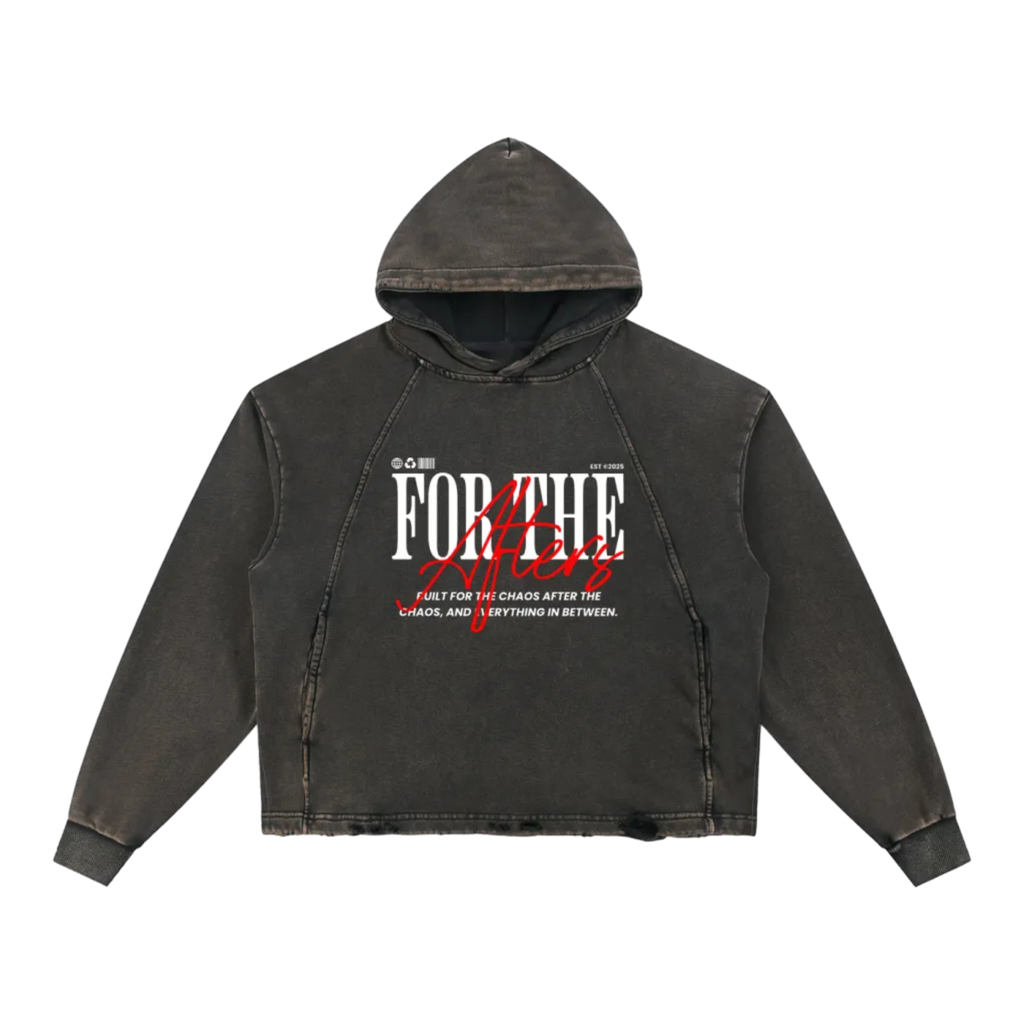 For the Afters | Vintage Washed Frayed-Hem Hoodie