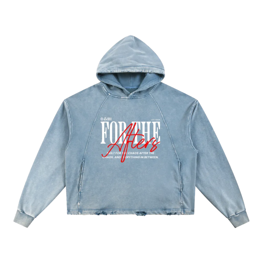 For the Afters | Vintage Washed Frayed-Hem Hoodie