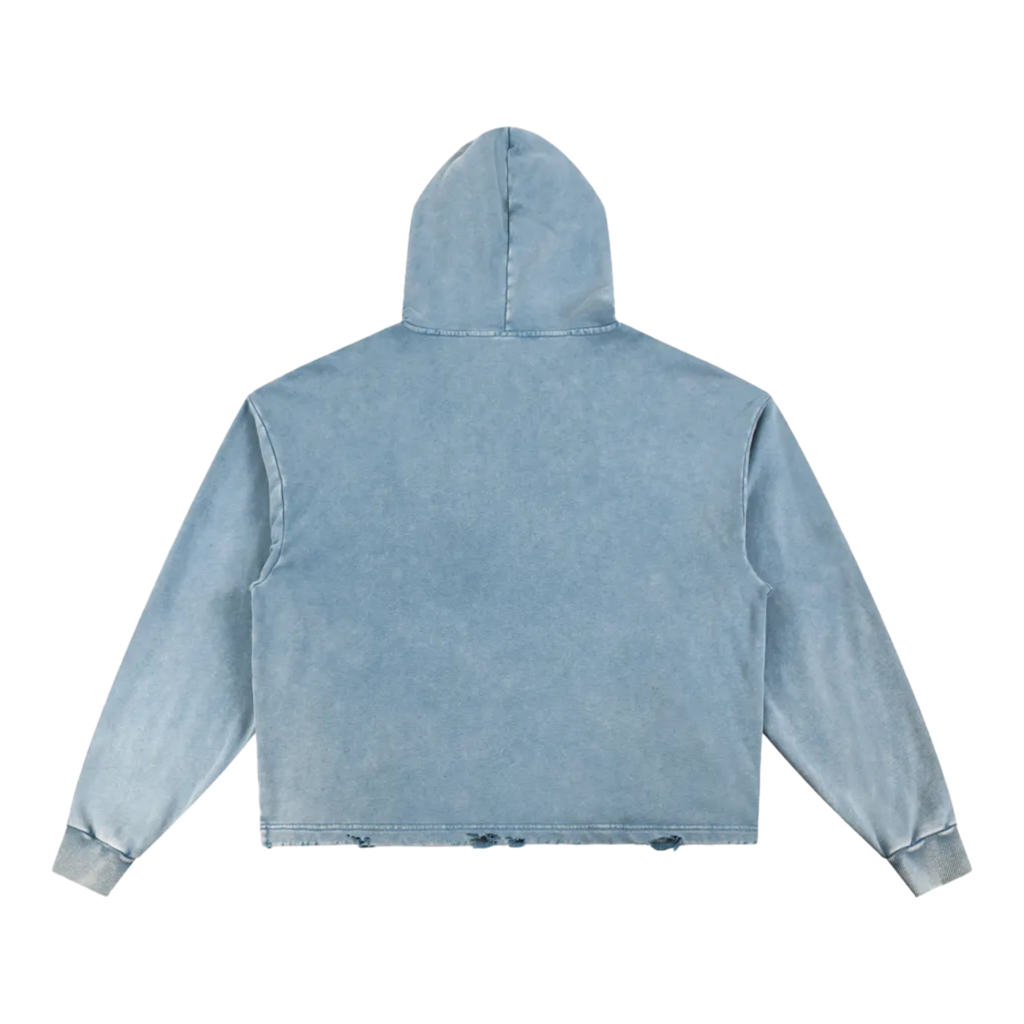 For the Afters | Vintage Washed Frayed-Hem Hoodie