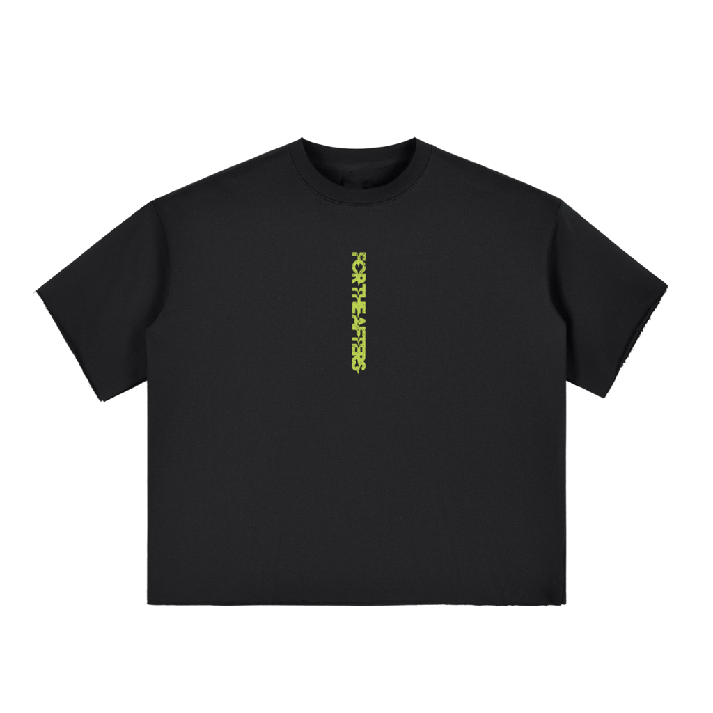 Afters? | Boxy Half-Sleeve Raw-Edge T-Shirt