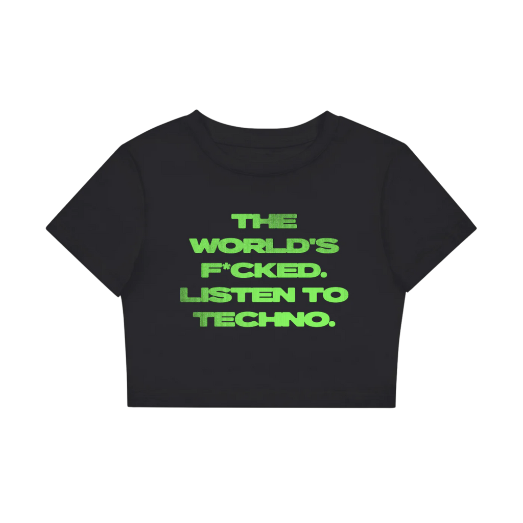 Écoutez de la techno | Crop Top ajusté Baby Tee
