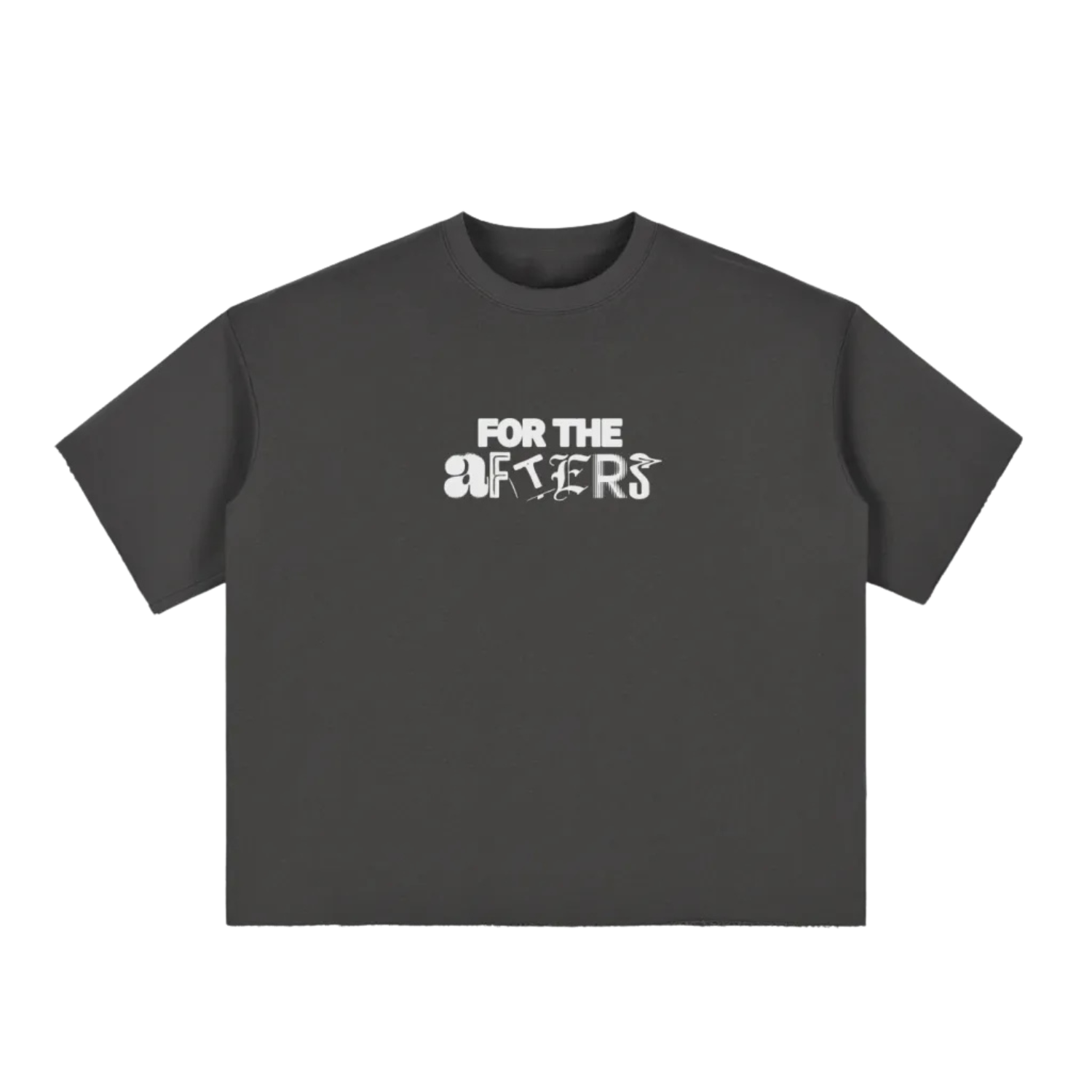 Keep Raves Weird | Boxy Half-Sleeve Raw-Edge T-Shirt
