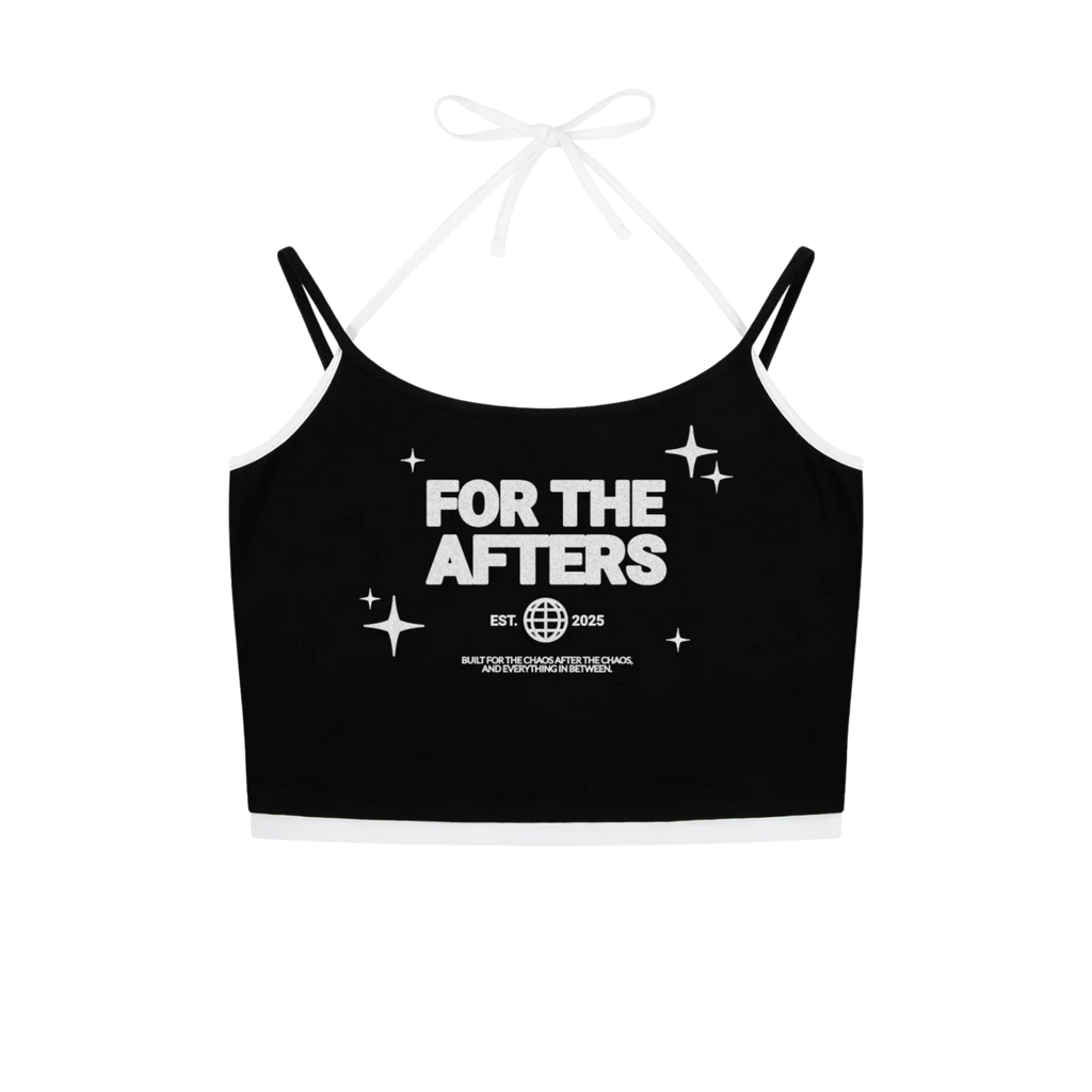 For the Afters | Contrast Halter Crop Tank Top