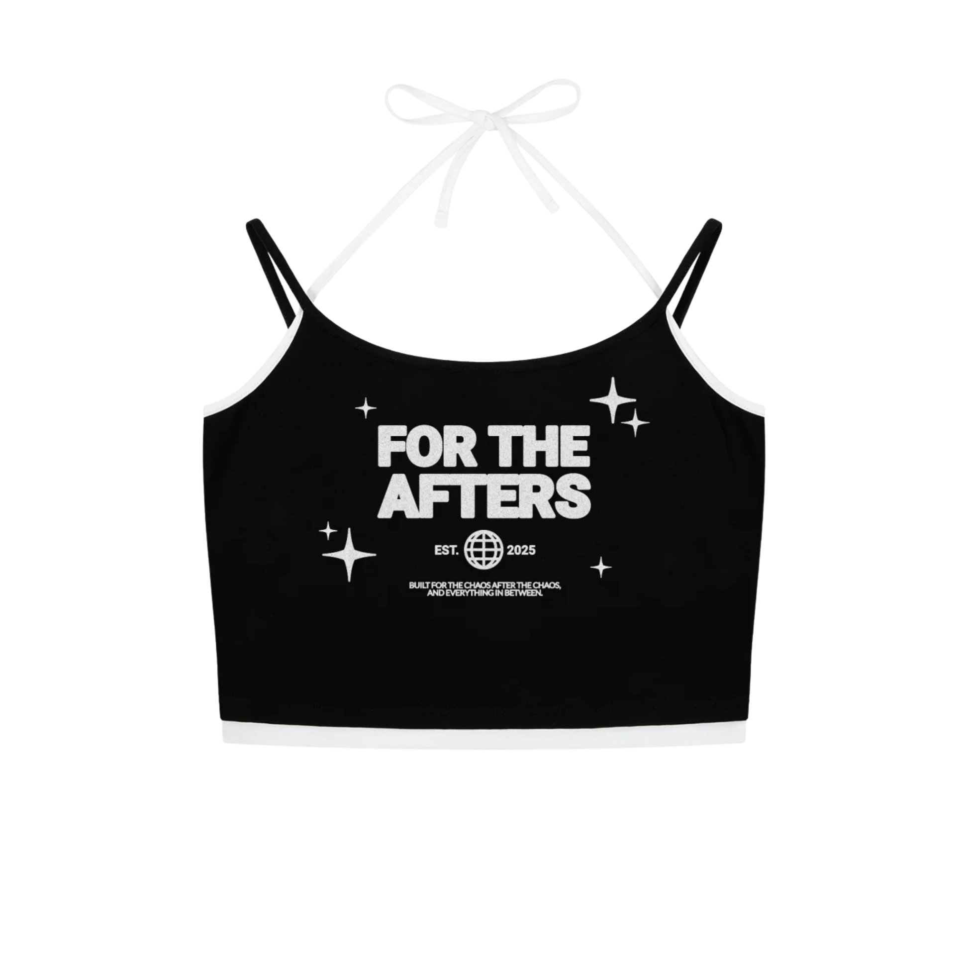 For the Afters | Contrast Halter Crop Tank Top