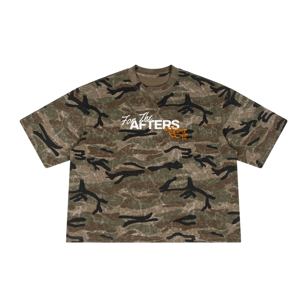 Return to Afters | Unisex Boxy Camo Print T-Shirt