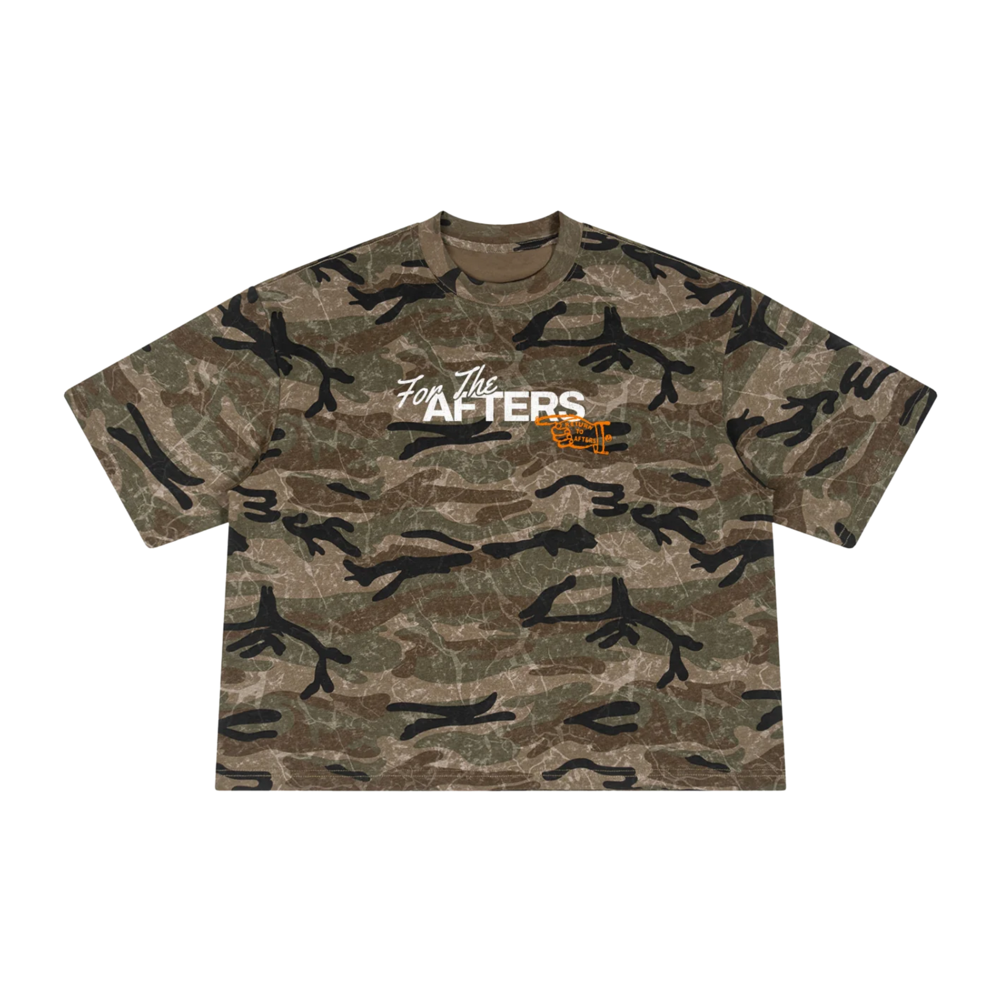 Return to Afters | Unisex Boxy Camo Print T-Shirt