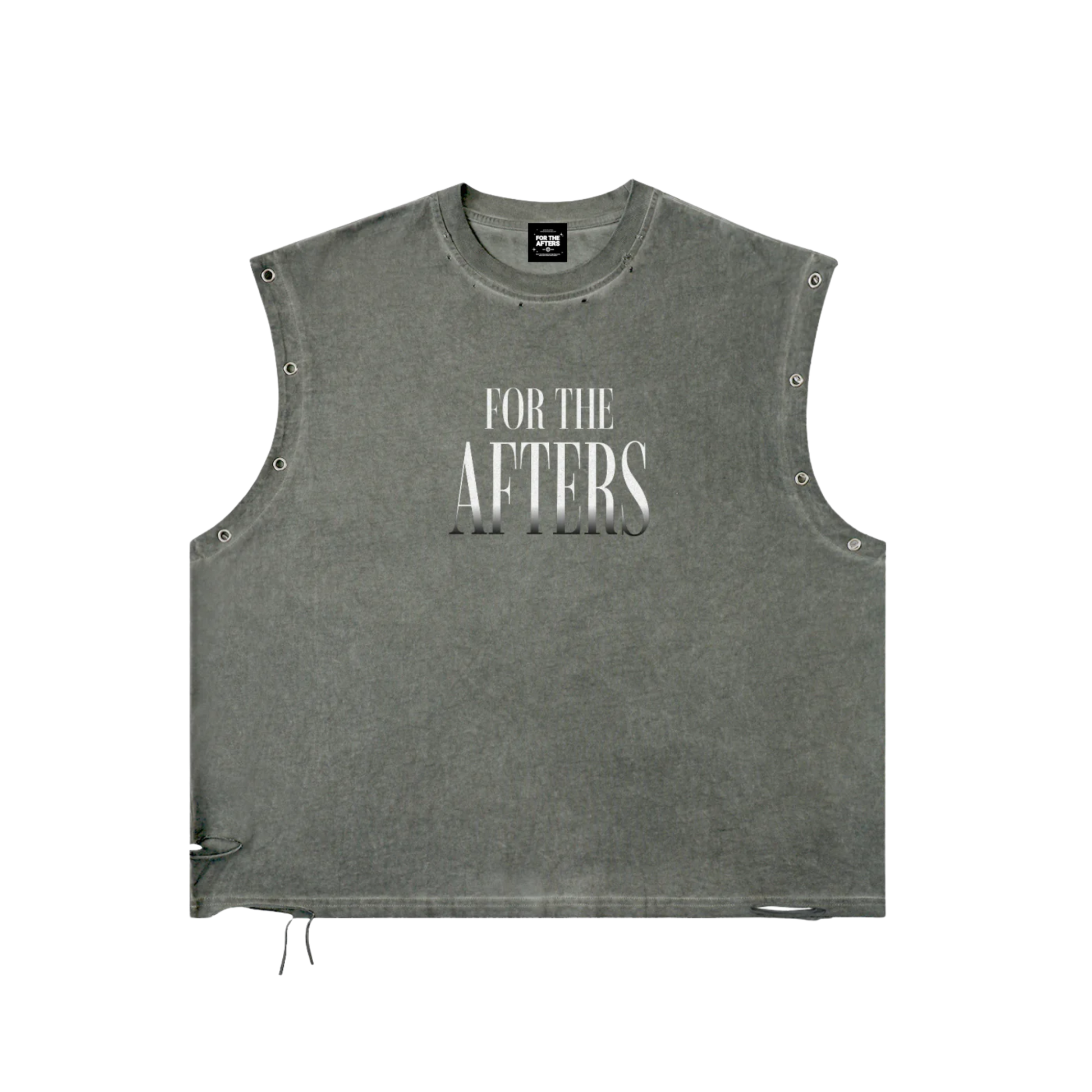 139 Flex on Dem | Distressed Grommet Eyelet Tank Top