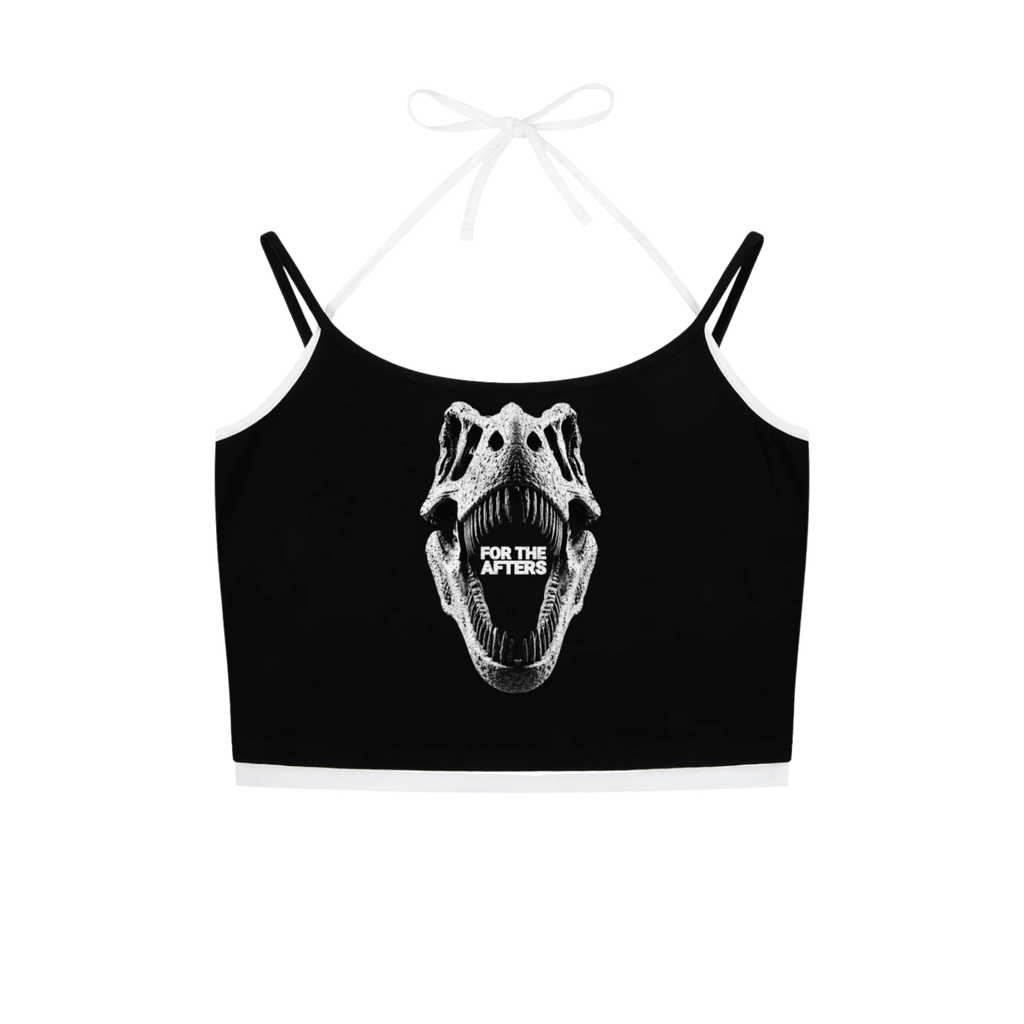 Bass Face | Contrast Binding Halter Crop Tank Top