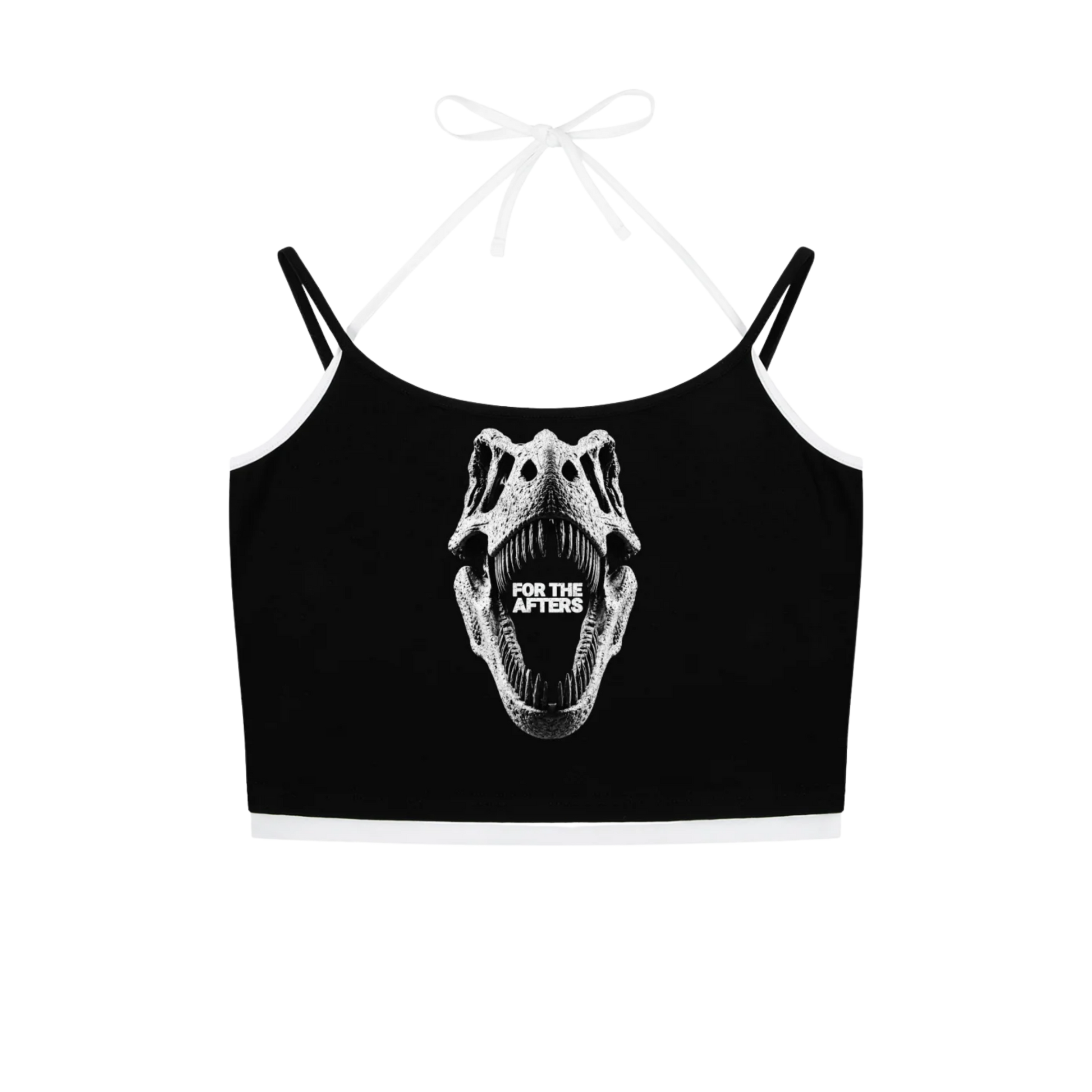 Bass Face | Contrast Binding Halter Crop Tank Top
