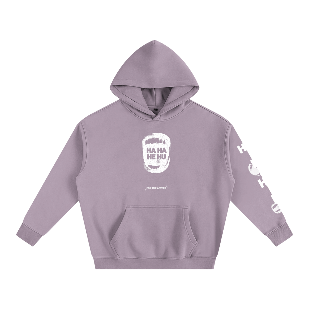 Ha Ha He Hoodie | Hoodie oversize en polaire imprimé sur la manche