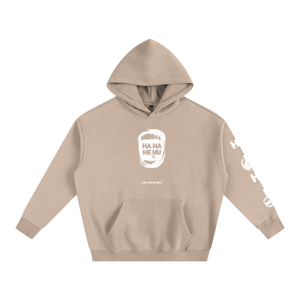 Ha Ha He Hoodie | Hoodie oversize en polaire imprimé sur la manche