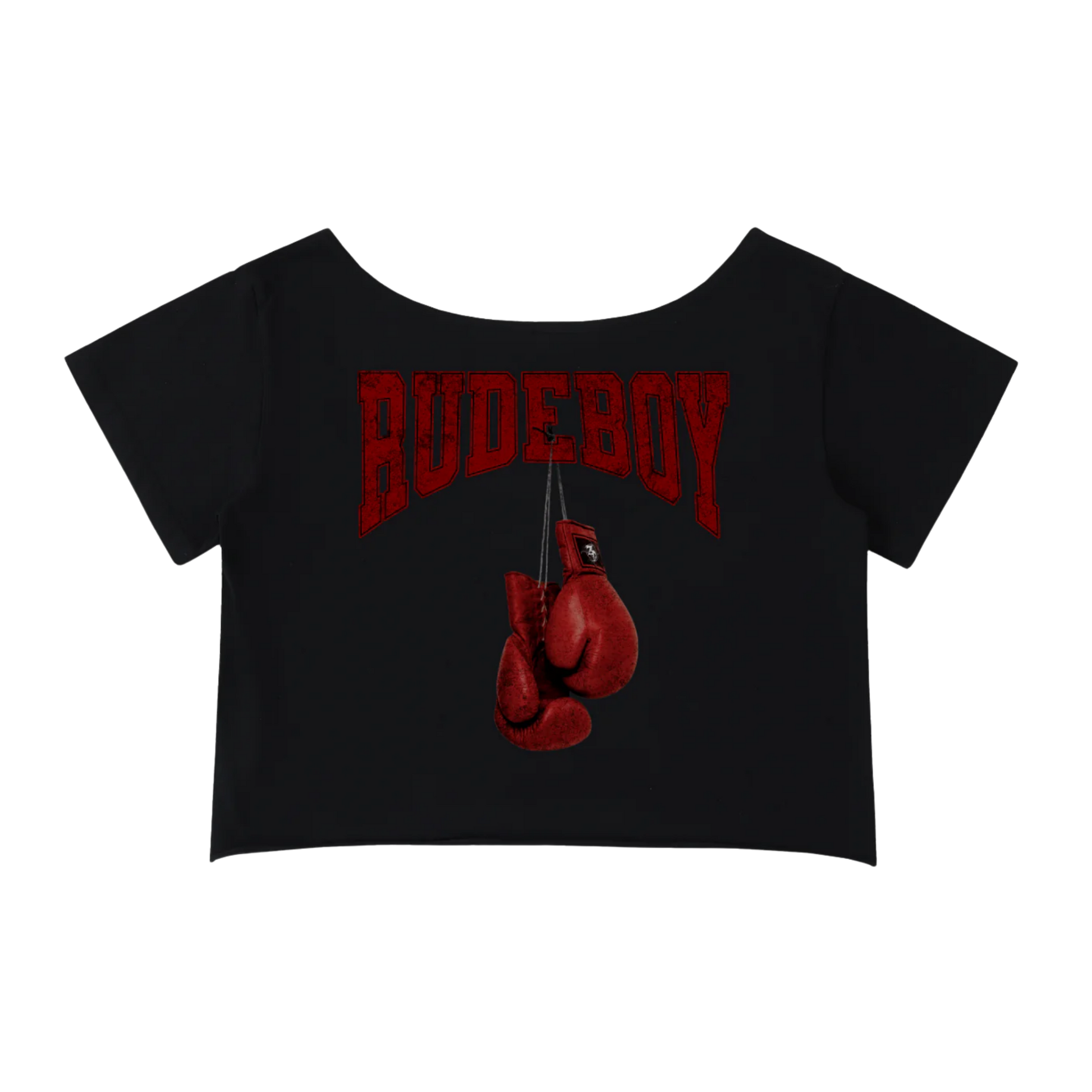 Rocky Rudeboy | Off-Shoulder Rolled Hem Crop Top