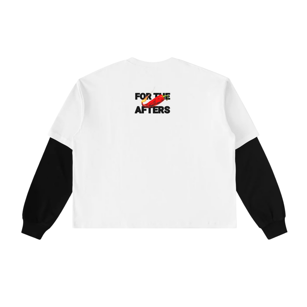 Burnt Chili | Layered Contrast Long Sleeve Cotton T-Shirt