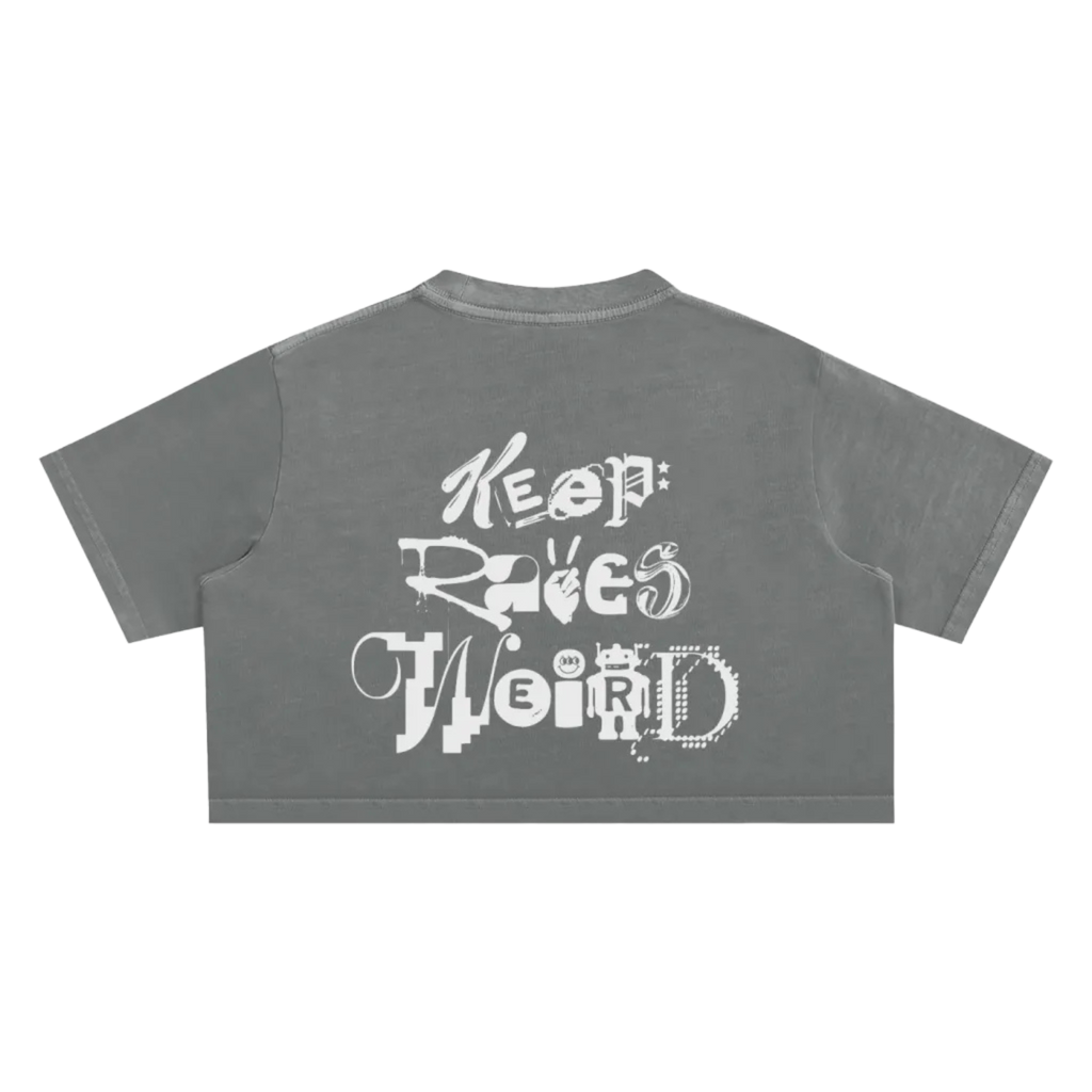 Keep Raves Weird | Snow Washed Crop Top