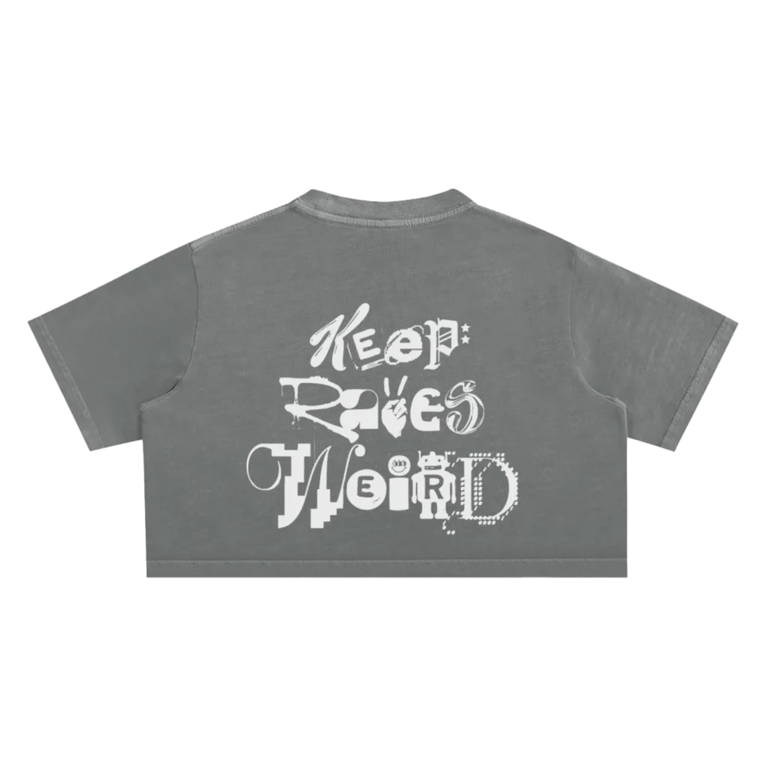 Keep Raves Weird | Snow Washed Crop Top