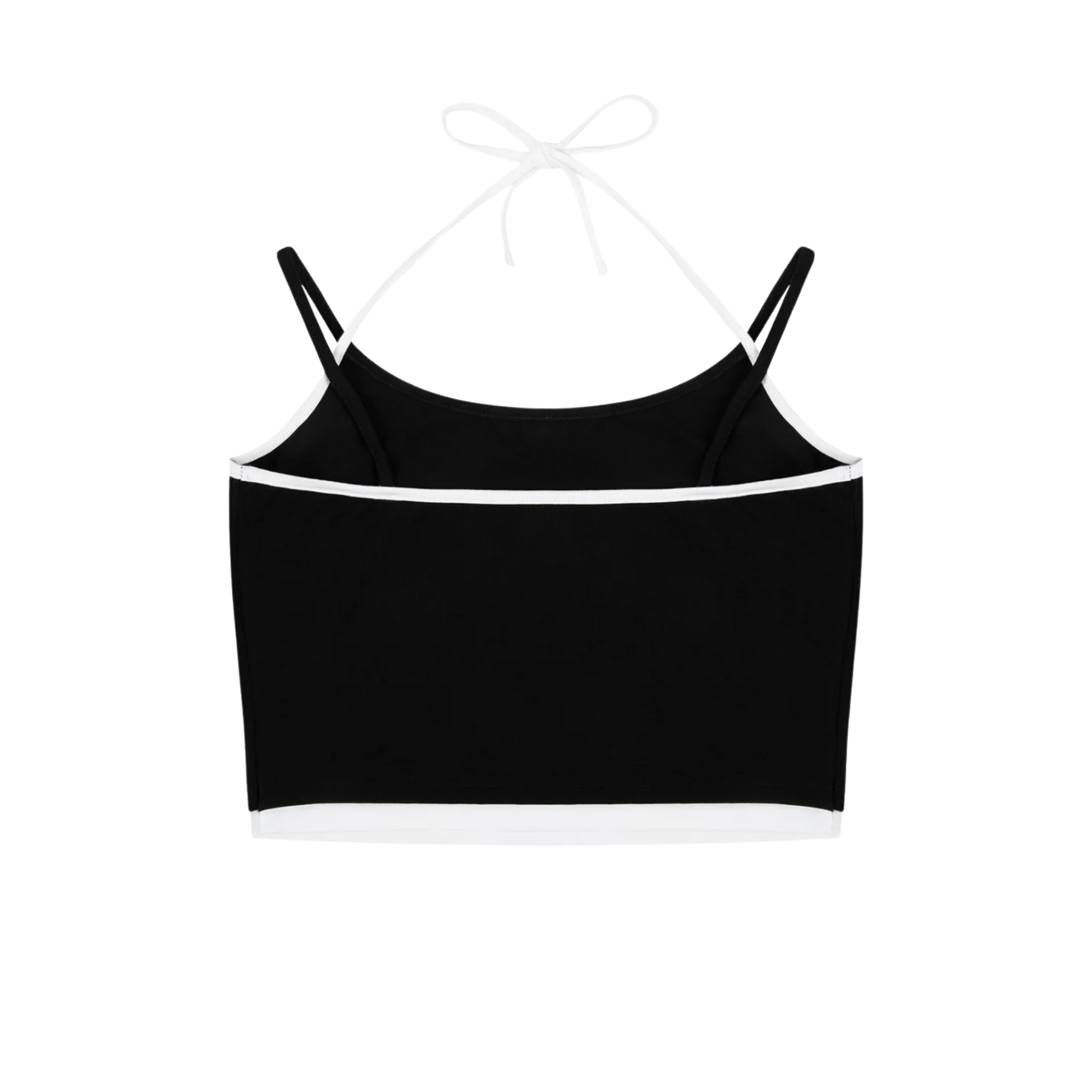 Bass Face | Contrast Binding Halter Crop Tank Top