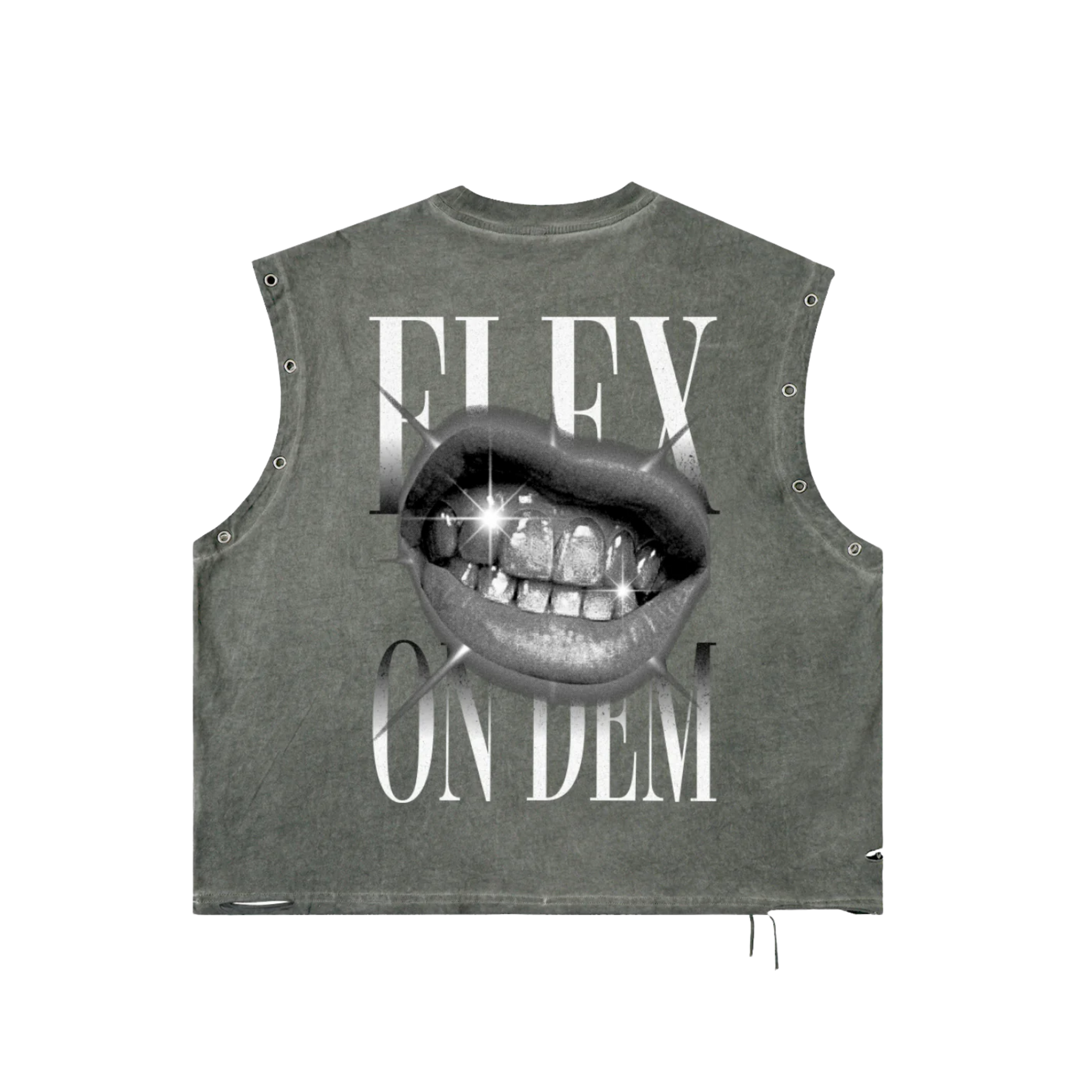 139 Flex on Dem | Distressed Grommet Eyelet Tank Top – For the Afters