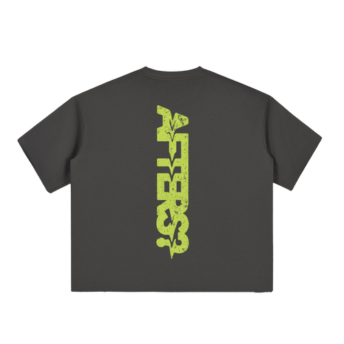 Afters? | Boxy Half-Sleeve Raw-Edge T-Shirt
