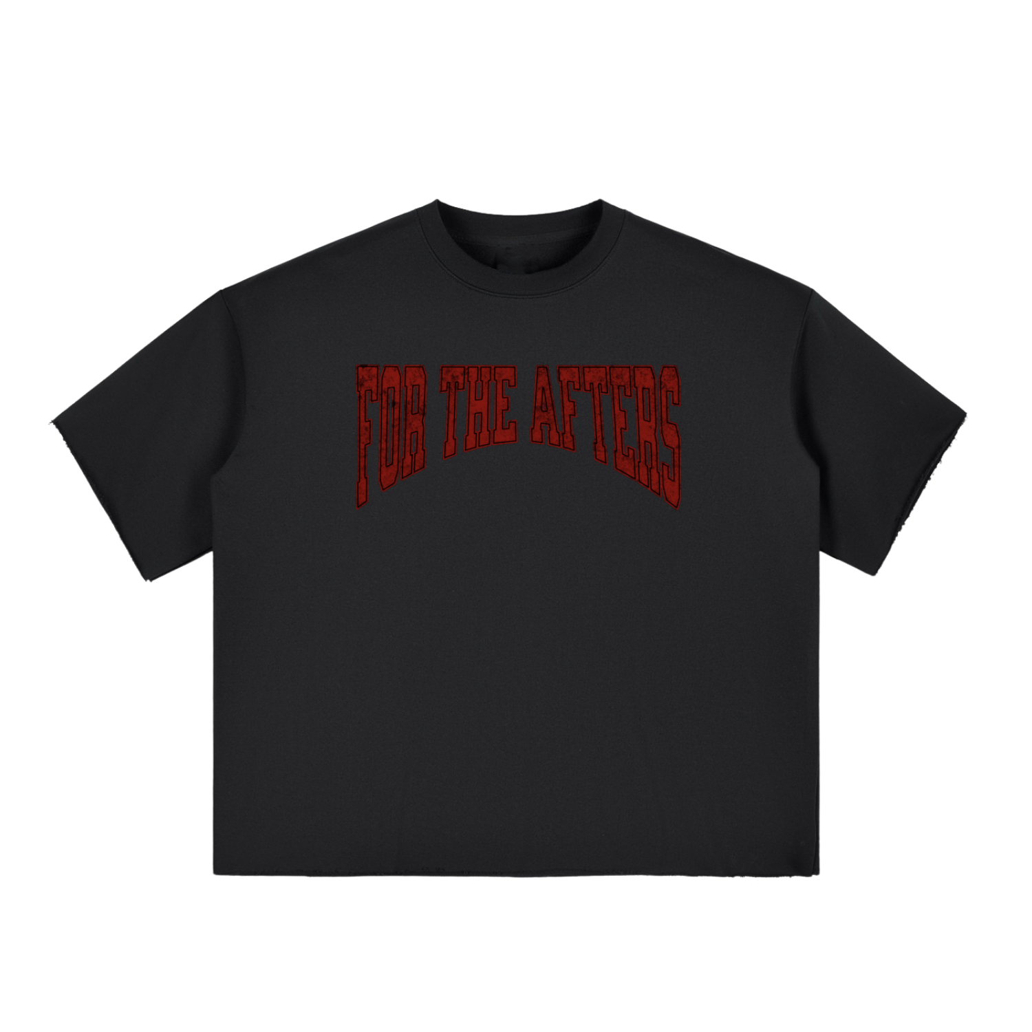 Rocky Rudeboy | Boxy Half-Sleeve Raw-Edge T-Shirt