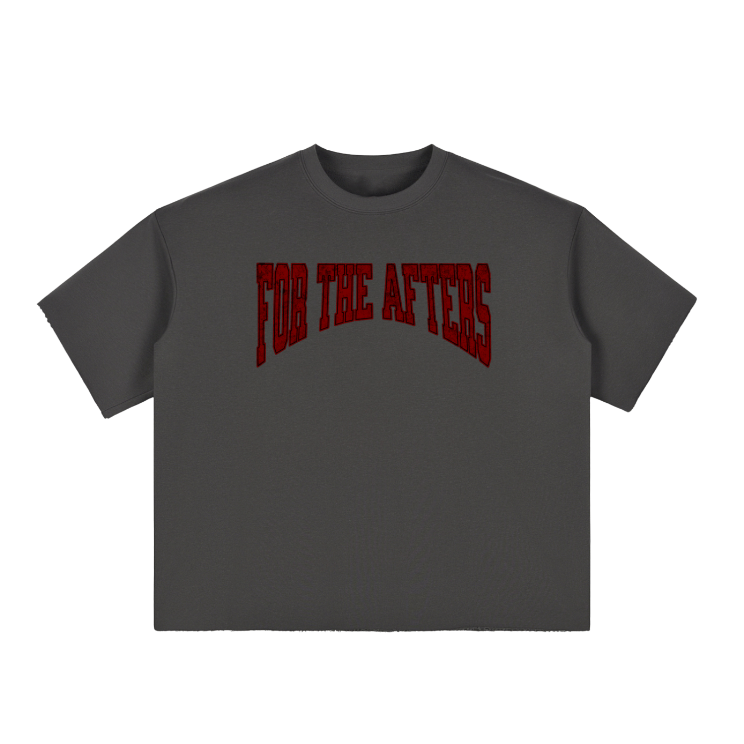 Rocky Rudeboy | Boxy Half-Sleeve Raw-Edge T-Shirt