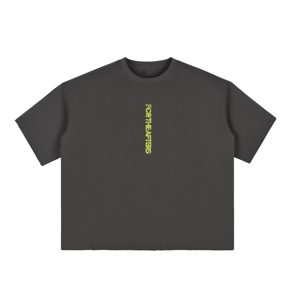 Afters? | Boxy Half-Sleeve Raw-Edge T-Shirt
