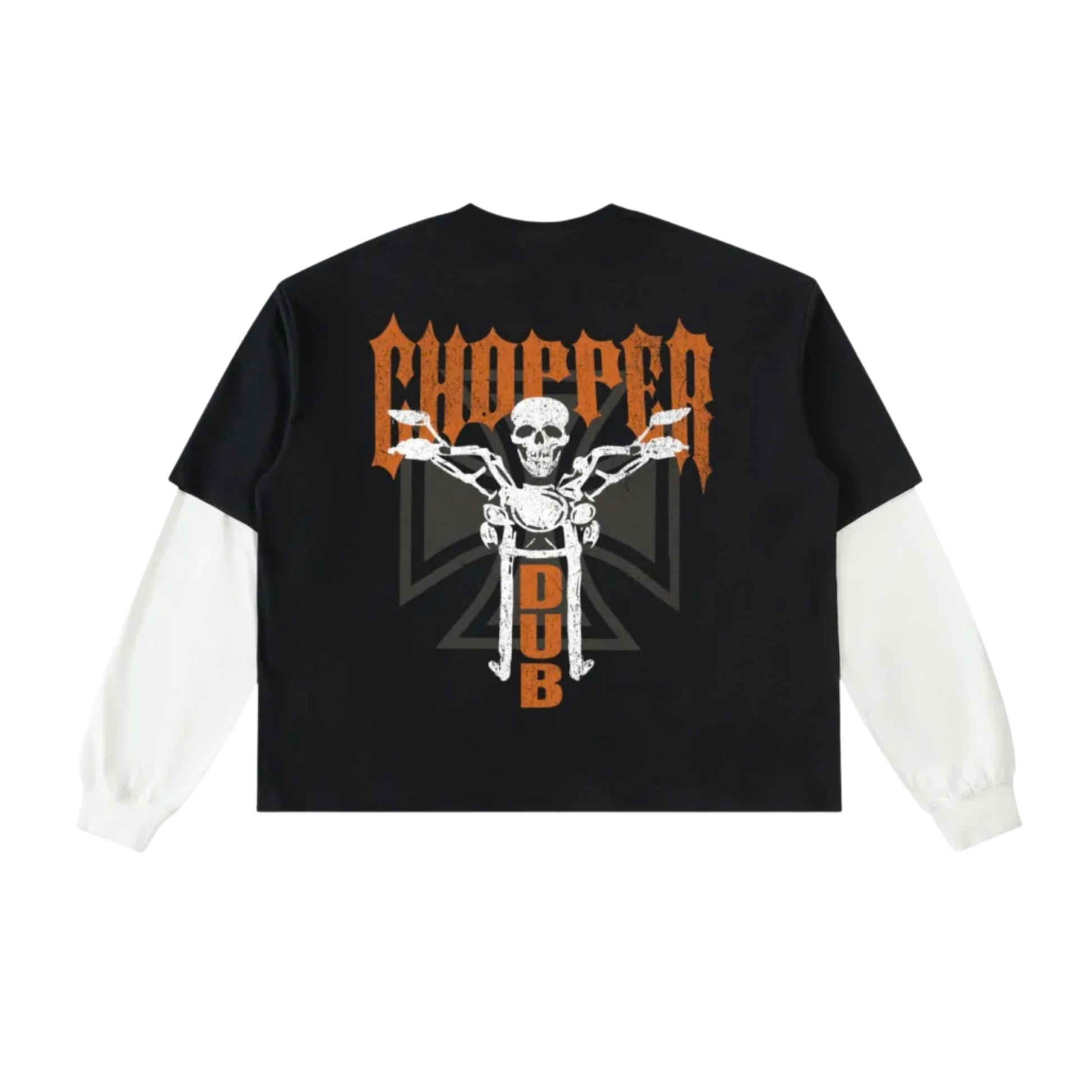 Chopper Dub | Layered Contrast Sleeve Cotton T-Shirt
