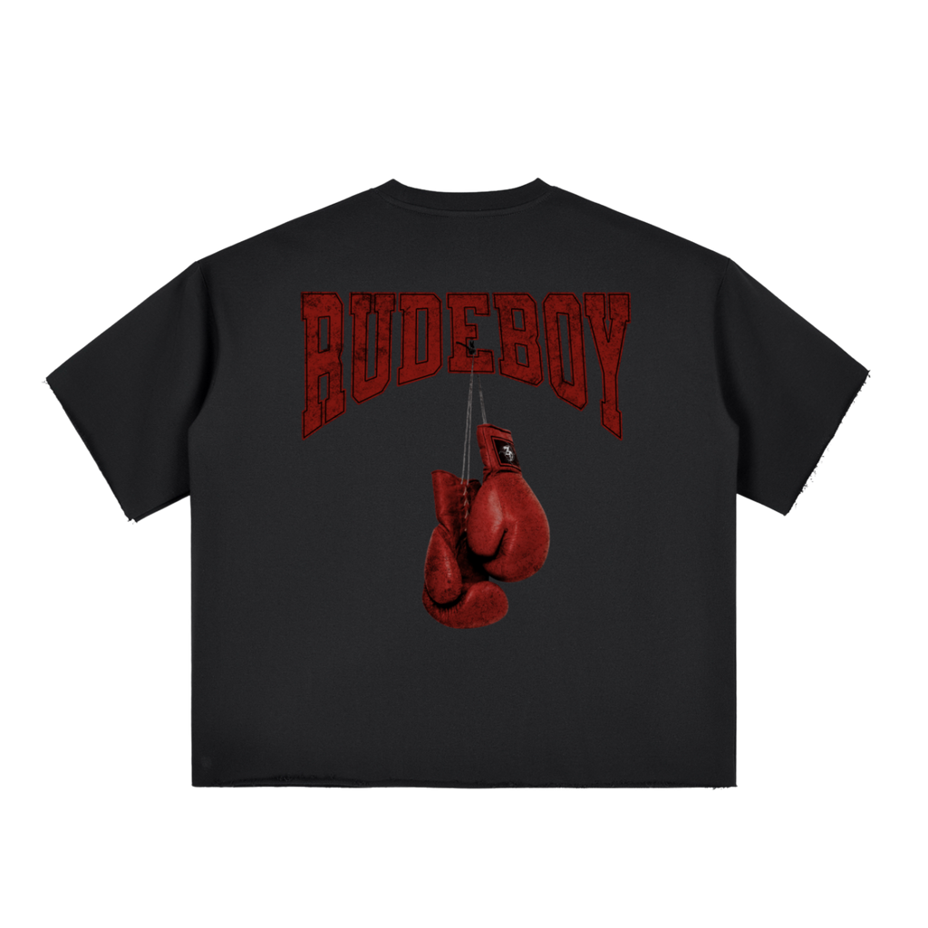 Rocky Rudeboy | Boxy Half-Sleeve Raw-Edge T-Shirt