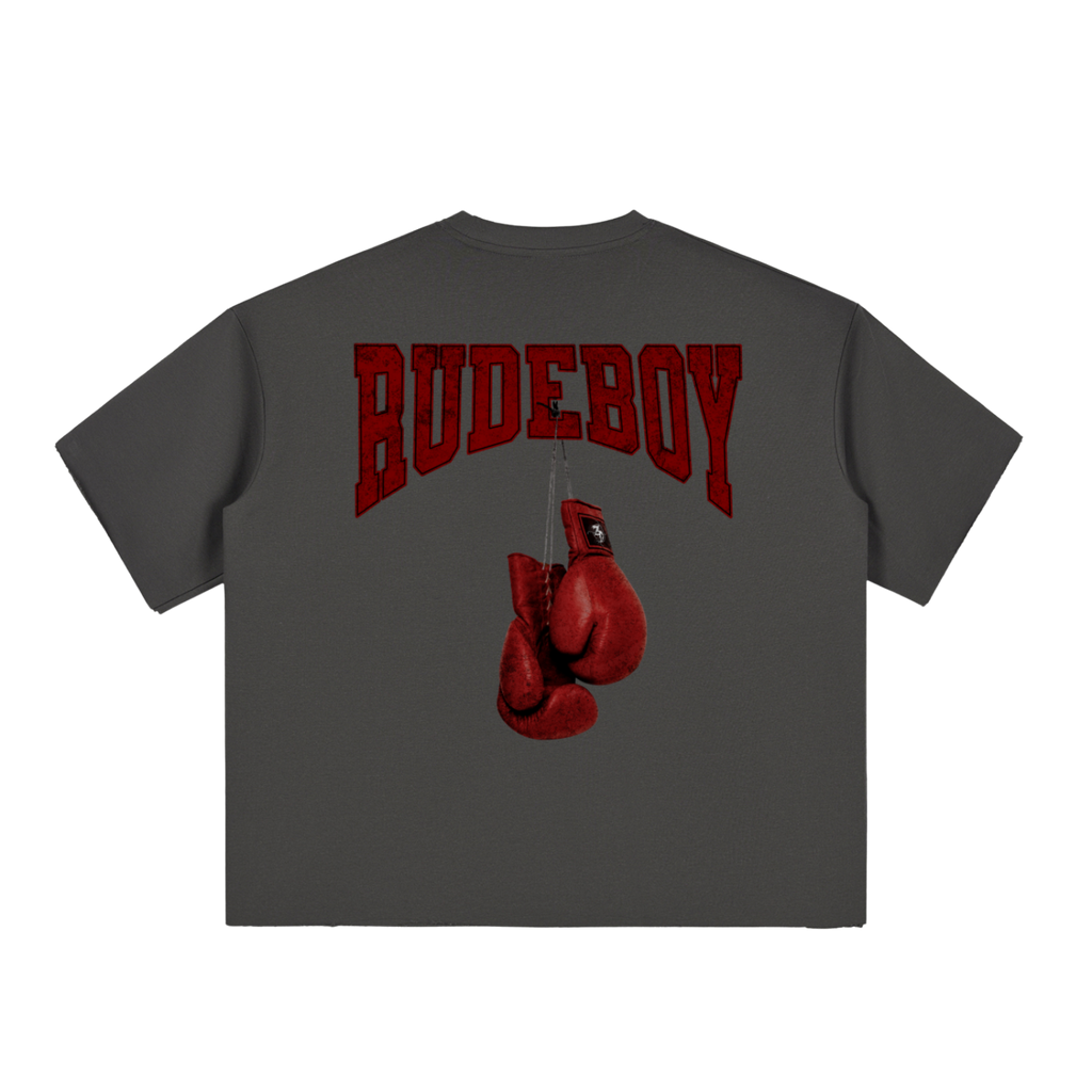 Rocky Rudeboy | Boxy Half-Sleeve Raw-Edge T-Shirt