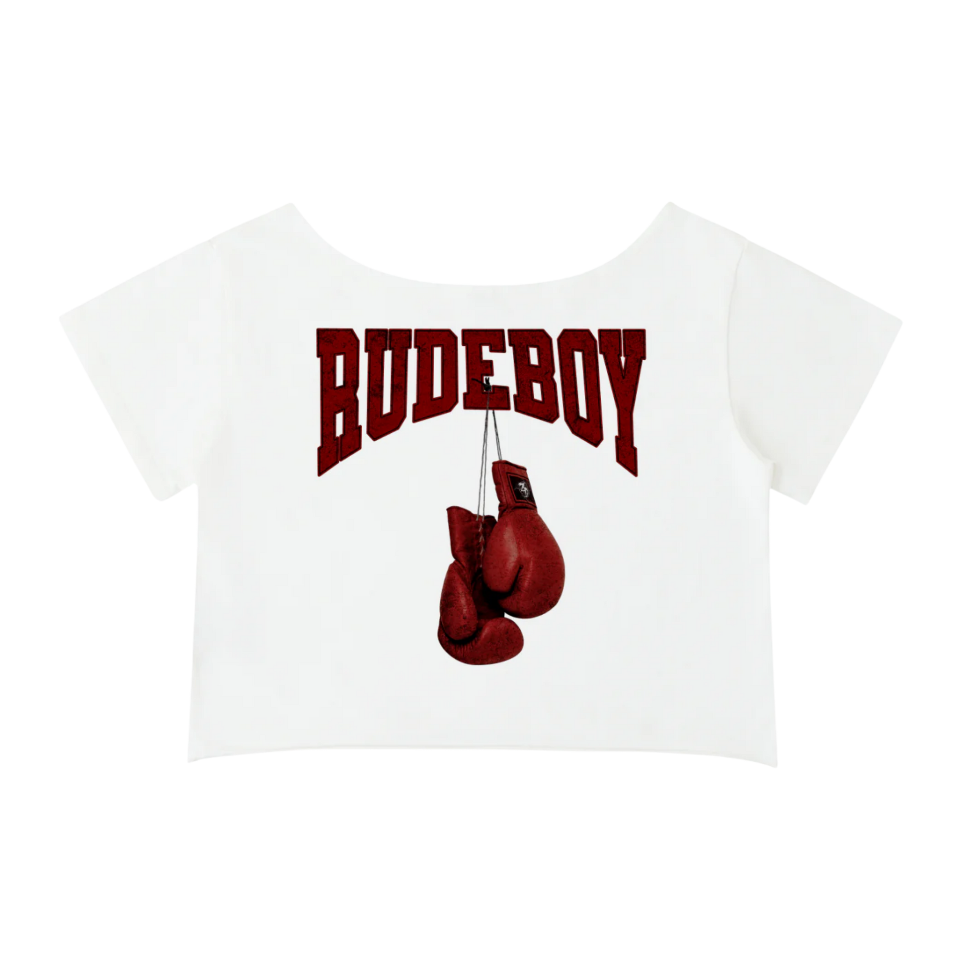 Rocky Rudeboy | Off-Shoulder Rolled Hem Crop Top