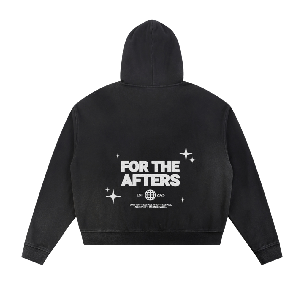 Conçu pour le chaos | Sweat à capuche double zip à bords effilochés Sun Fade