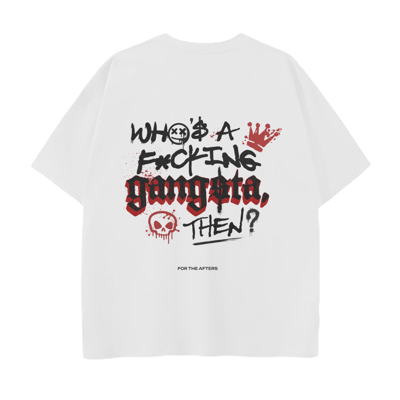 Gangsta Who? | Heavyweight Drop Shoulder T-Shirt - White