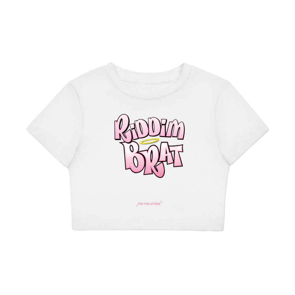 Bratz Riddim Angel: Women's Fitted Crop Bodycon T-Shirt