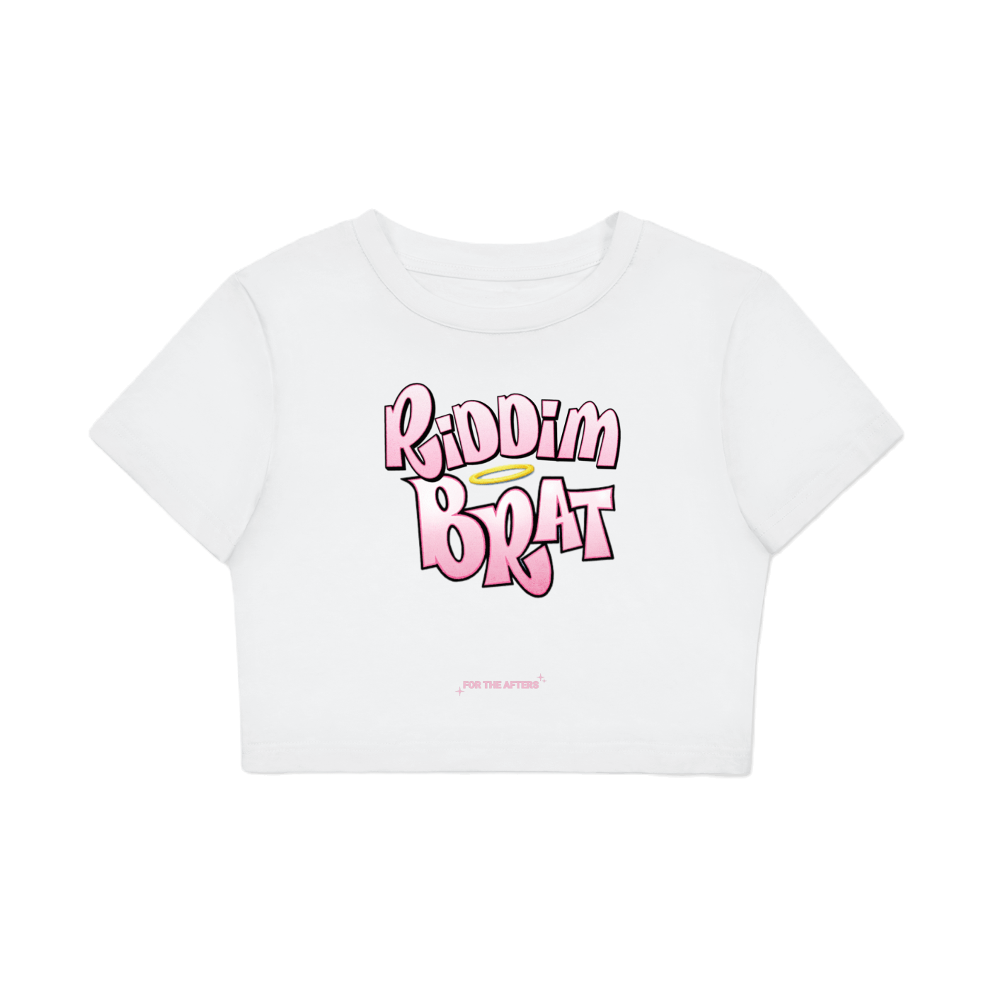 Bratz Riddim Angel: Women's Fitted Crop Bodycon T-Shirt