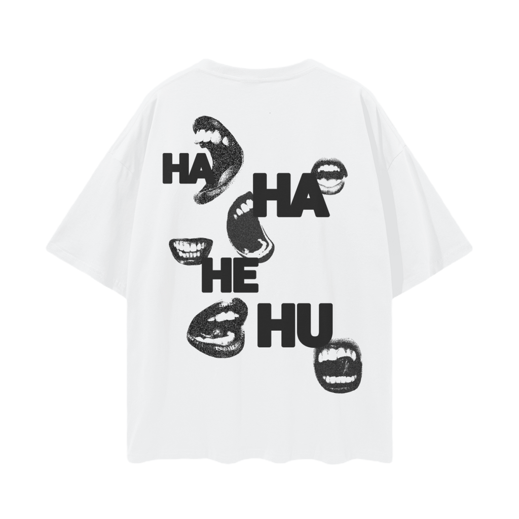 HA HA HE HU | Oversized Deep Drop Shoulder T-Shirt