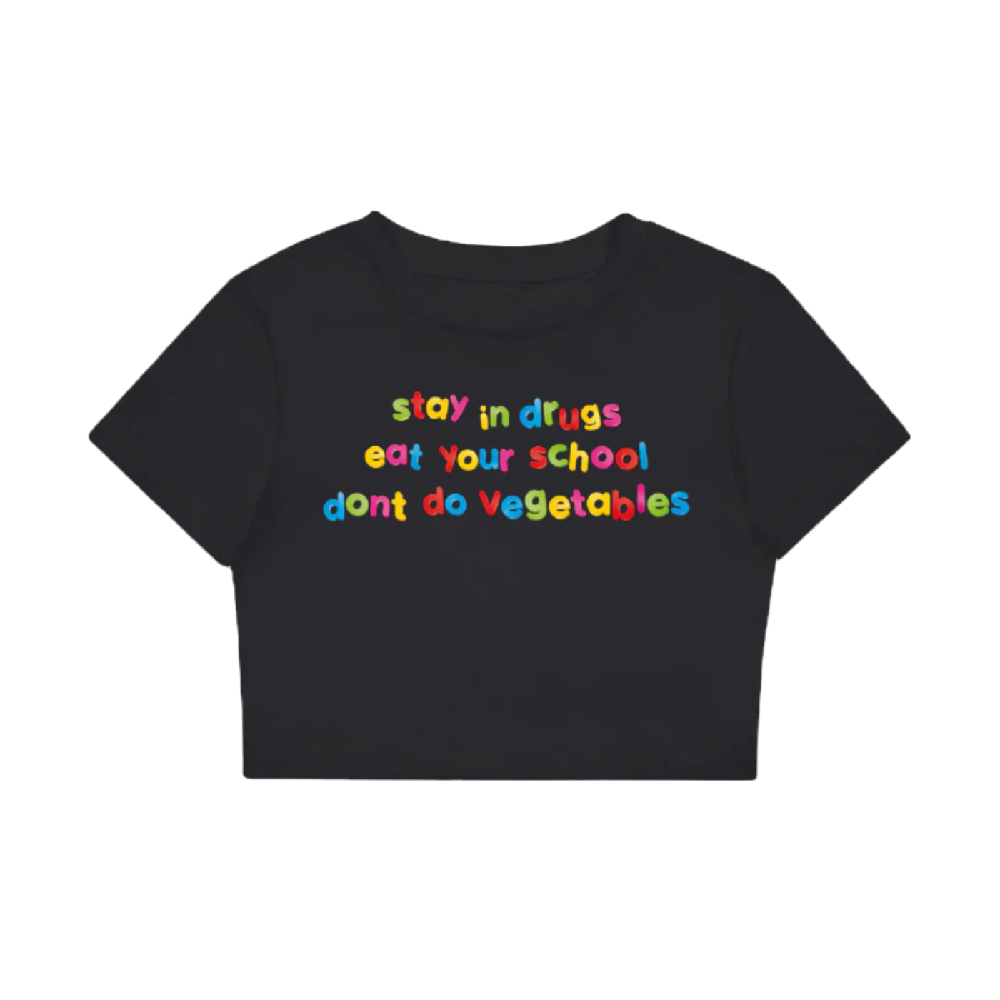 Stay in Drugs - Fitted Crop Tee | Bodycon T-Shirt