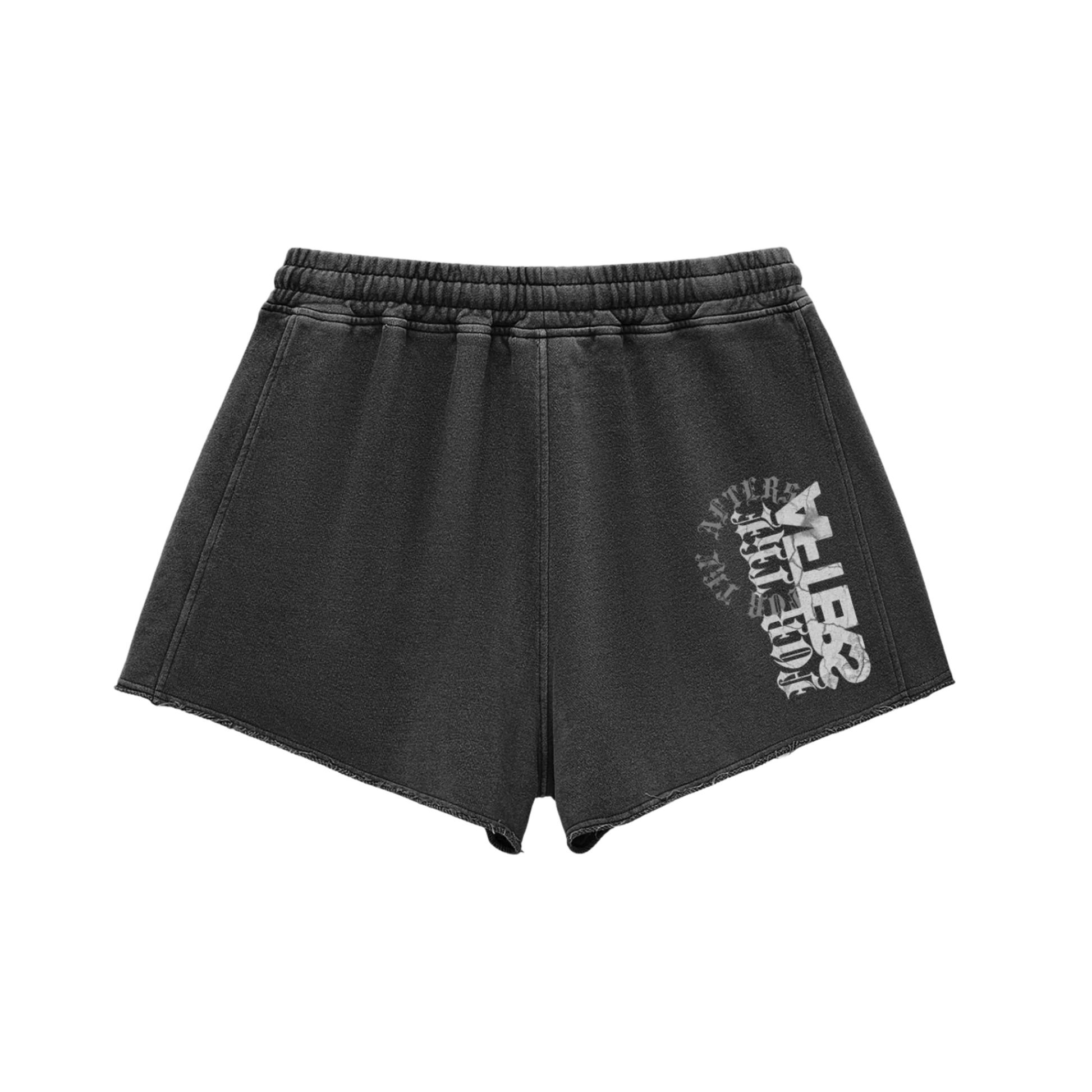 For the Bad@ss | Acid Washed Raw Edge Drawstring Shorts