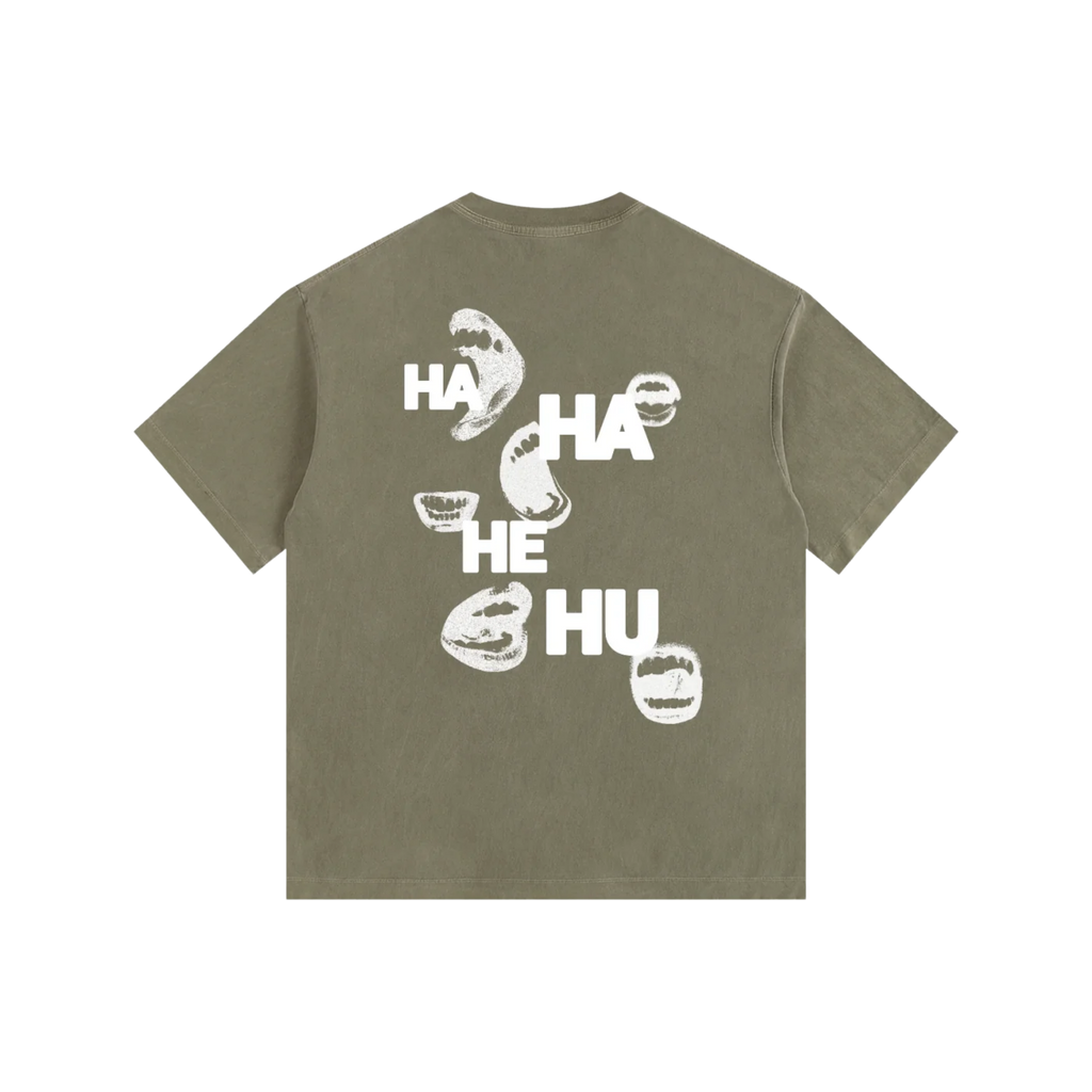 Ha Ha He Hu | Vintage Washed Oversized T-Shirt