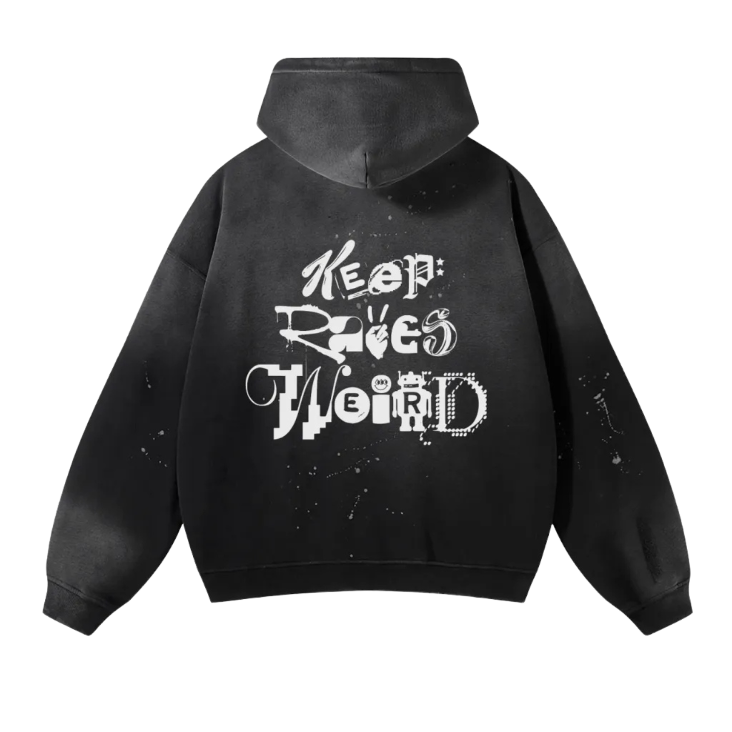 Keep Raves Weird | Vintage Washed Frayed Fleece Hoodie