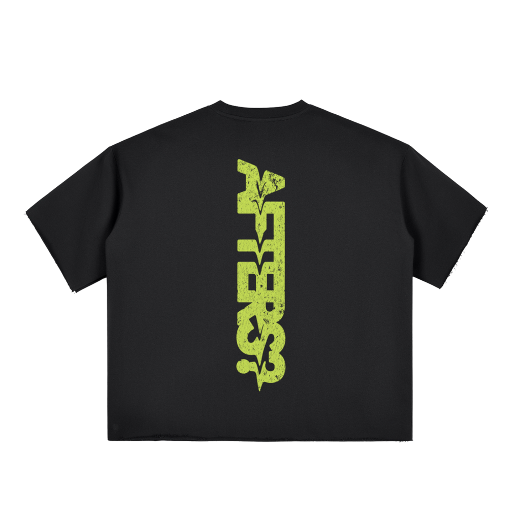 Afters? | Boxy Half-Sleeve Raw-Edge T-Shirt