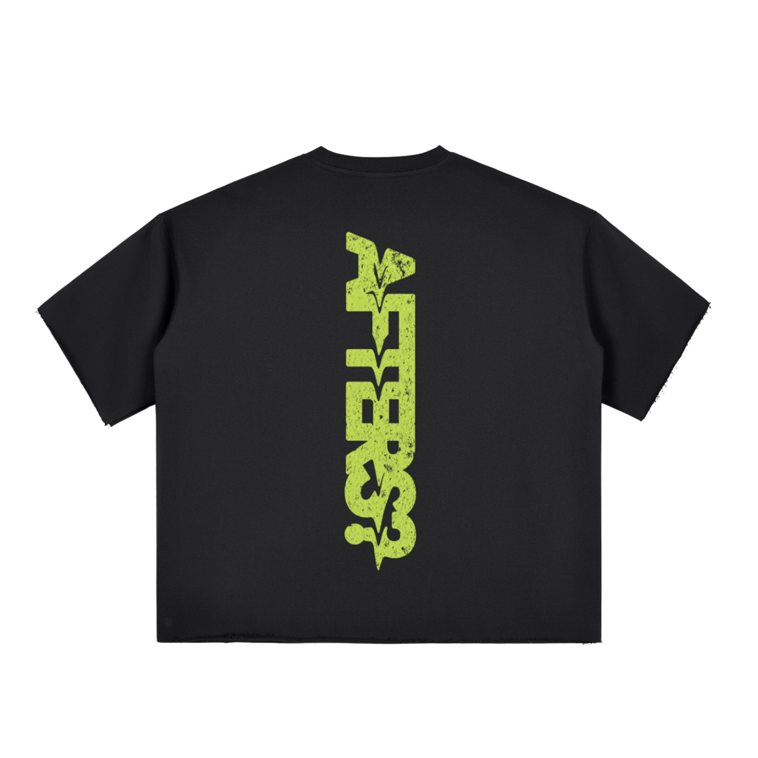 Afters? | Boxy Half-Sleeve Raw-Edge T-Shirt