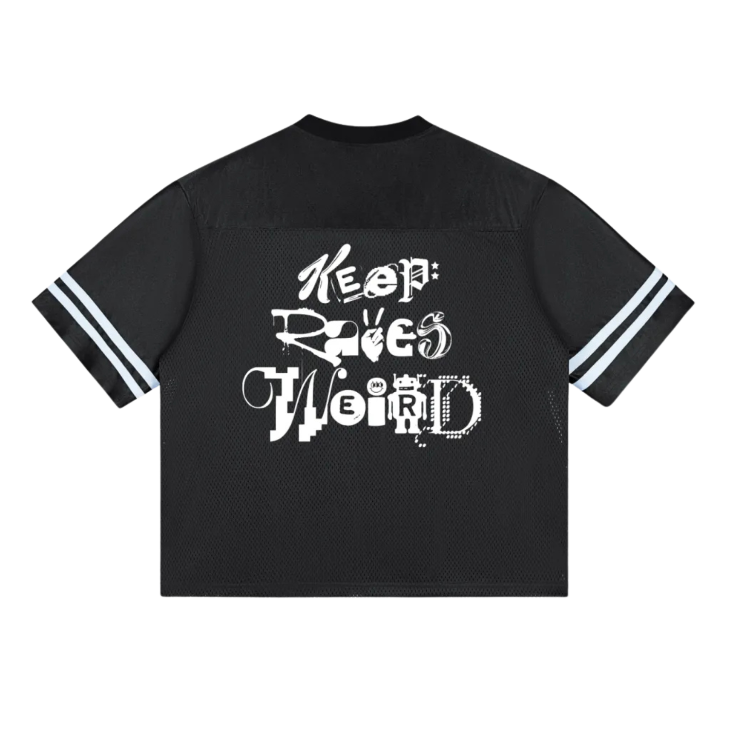 Keep Raves Weird | Taped Mesh T-Shirt (Black)