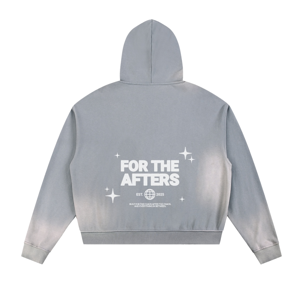 Conçu pour le chaos | Sweat à capuche double zip à bords effilochés Sun Fade