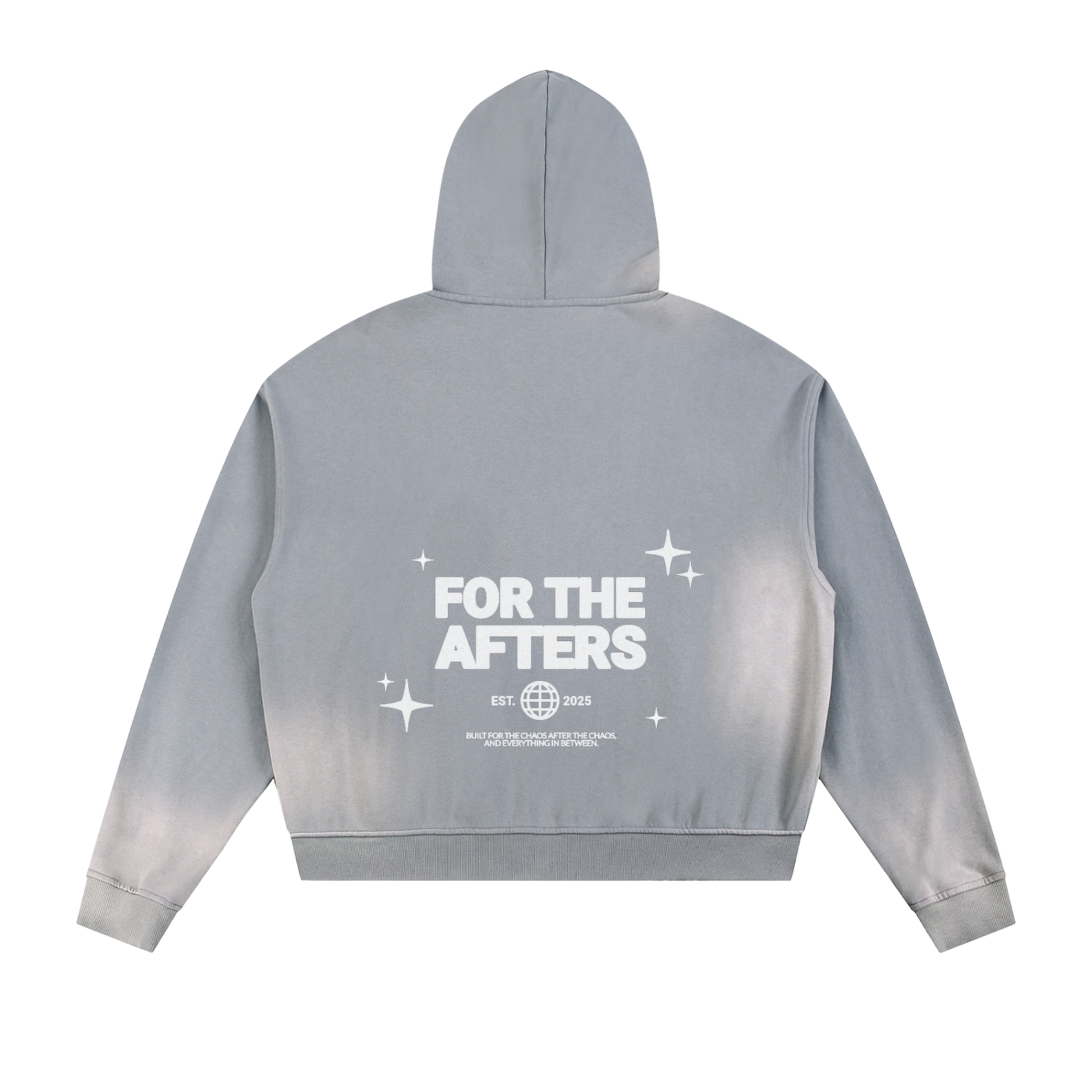 Conçu pour le chaos | Sweat à capuche double zip à bords effilochés Sun Fade